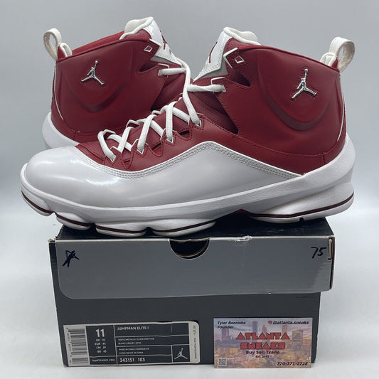 Size 11 - Jordan Jumpman Elite 1 White Varsity Red White Leather (343151-103)
