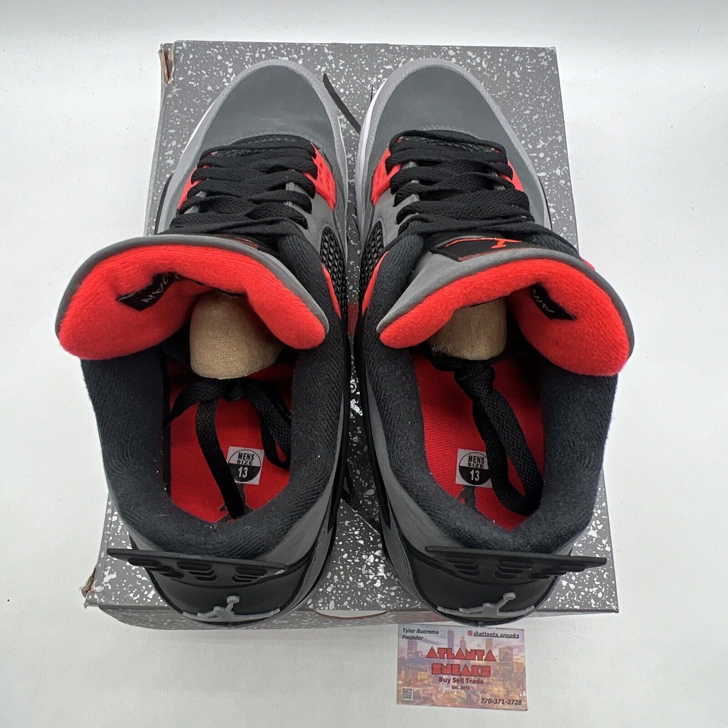 Size 13 - Jordan 4 Retro Mid Infrared Black Grey Red (DH6927-061)