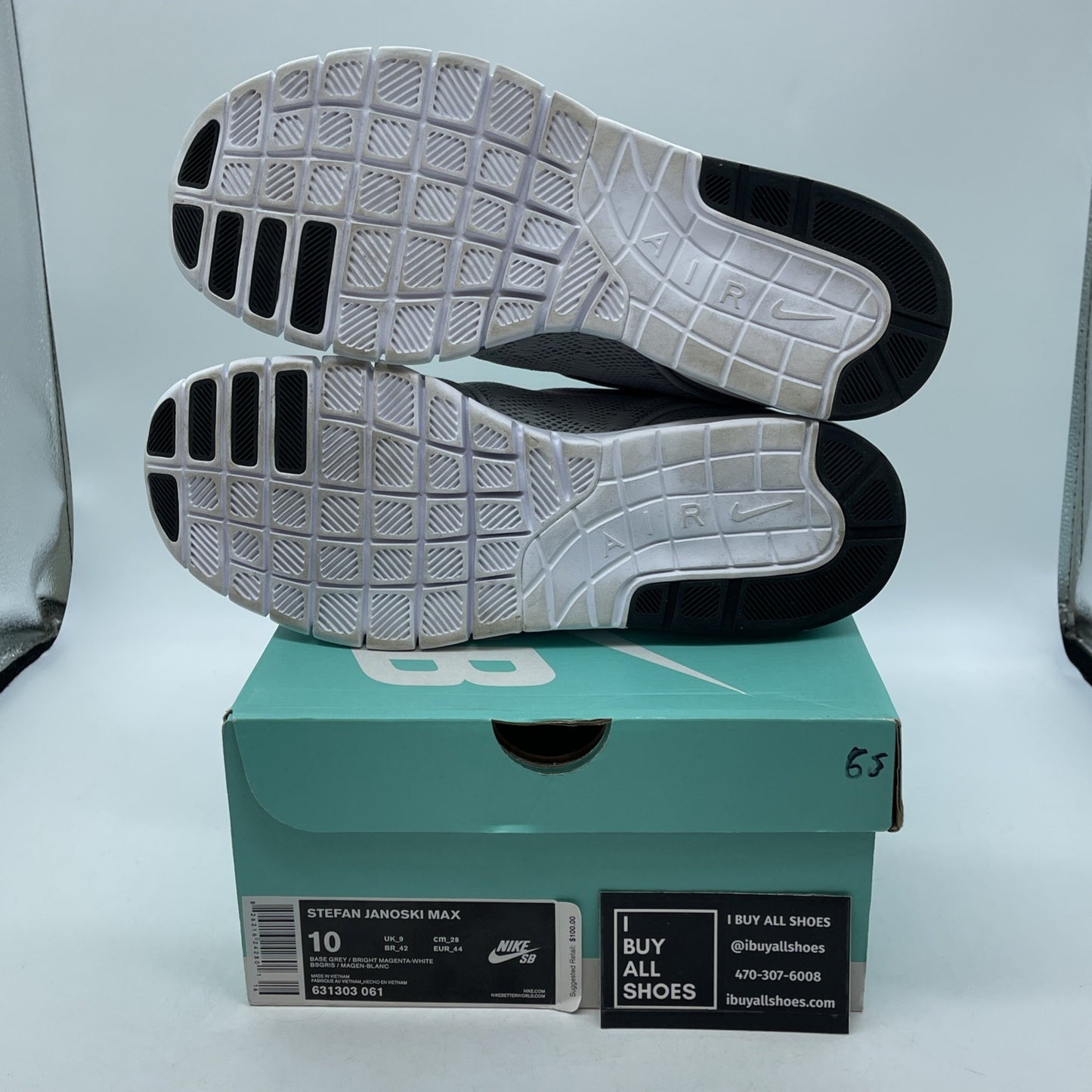 Size 10 - Nike Stefan Janoski Max Gray Purple Suede (631303-061)