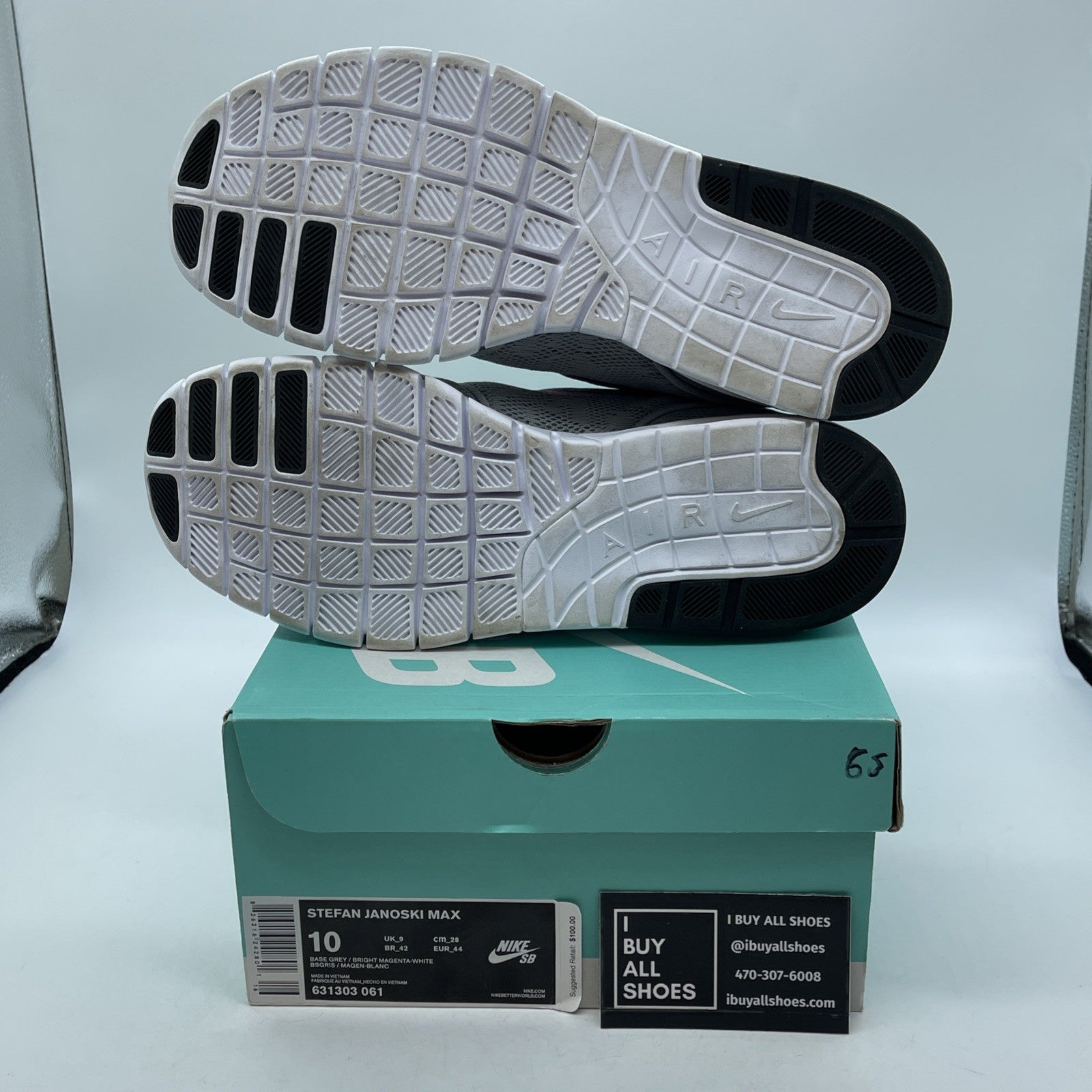 Size 10 - Nike Stefan Janoski Max Gray Purple Suede (631303-061)