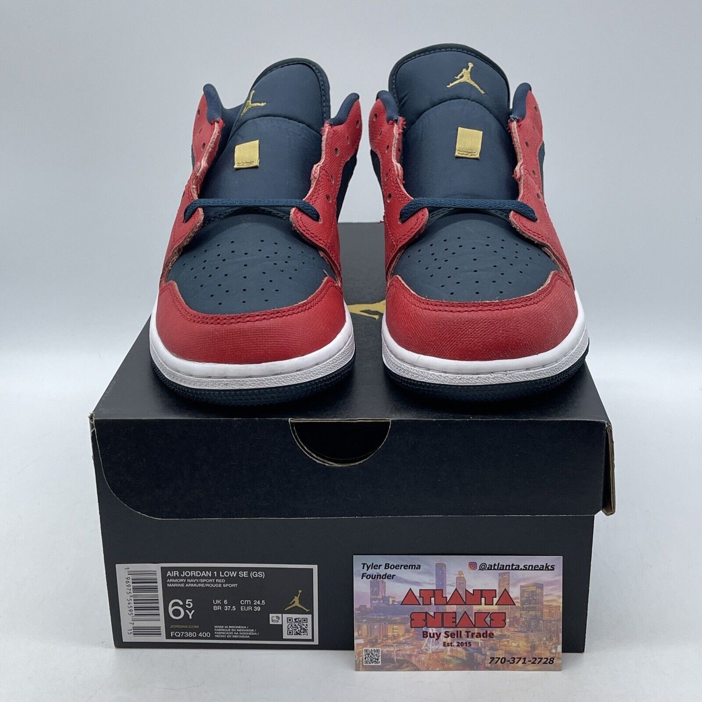 Size 6.5Y - Air Jordan 1 Low Olympic White Red Black Yellow (FQ7380-400)