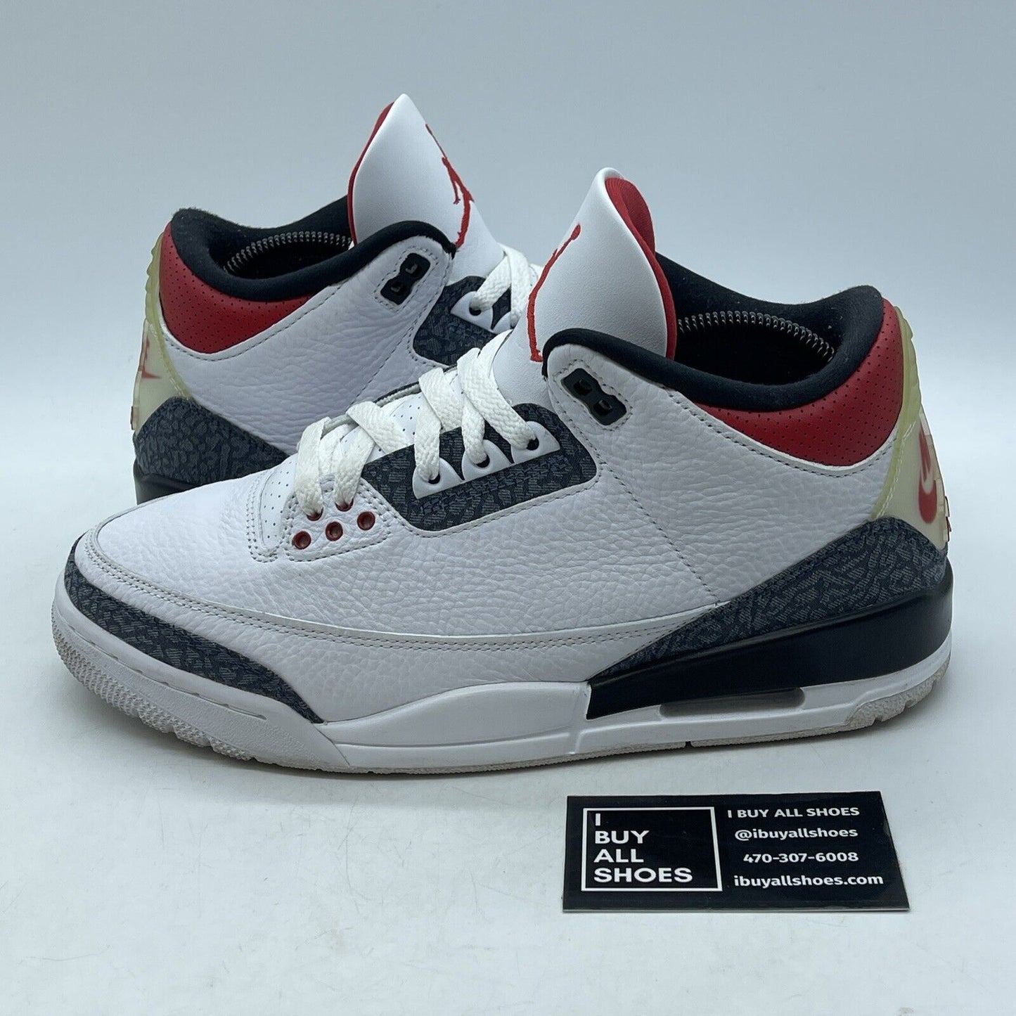 Size 8.5 - Jordan 3 Retro Denim SE Fire Red 2020 Suede Leather (CZ6431-100)