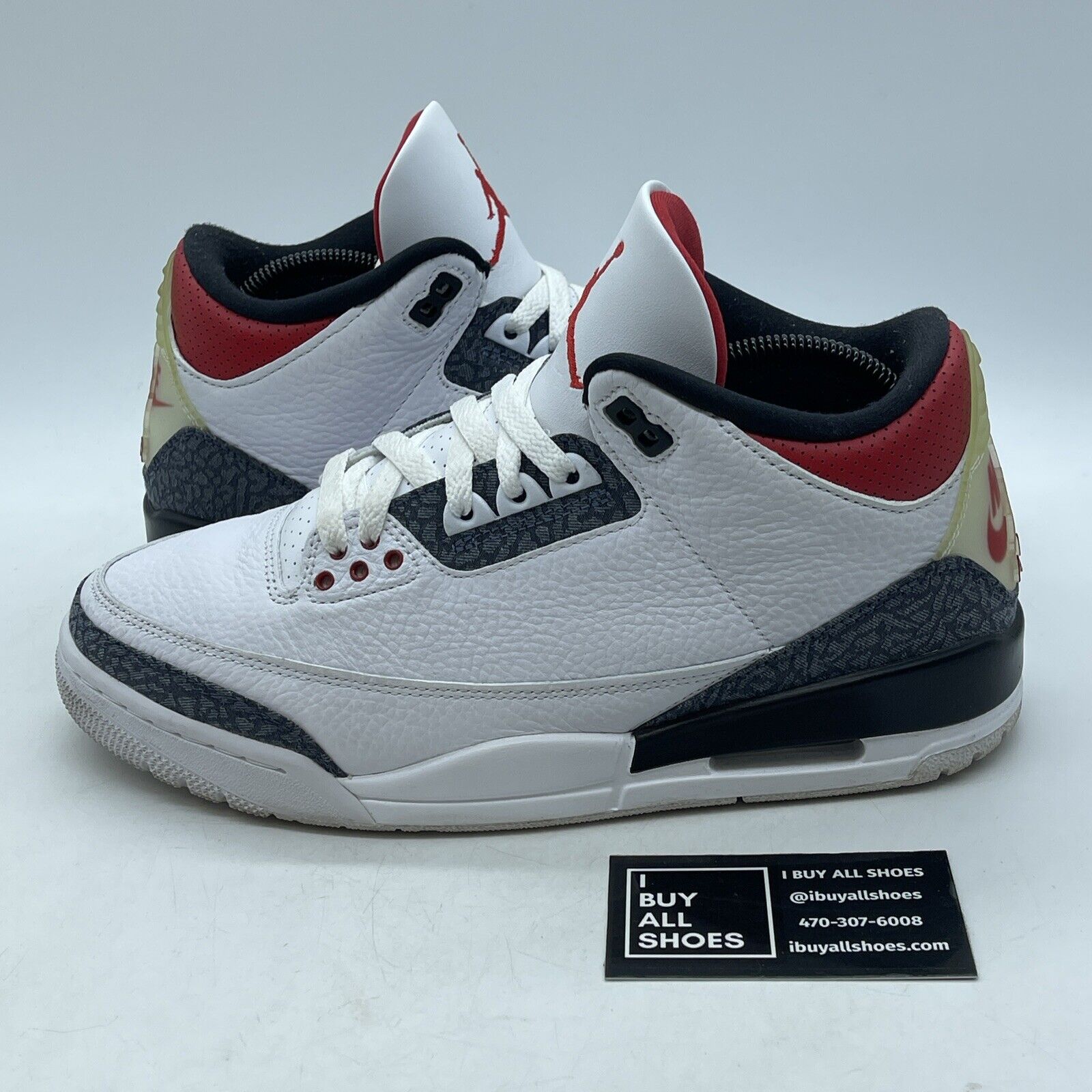 Size 8.5 - Jordan 3 Retro Denim SE Fire Red 2020 Suede Leather (CZ6431-100)