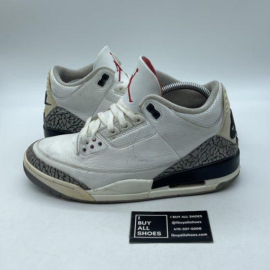 Size 9 - Jordan 3 Retro Mid White Cement Reimagined Leather Suede (DN3707-100)