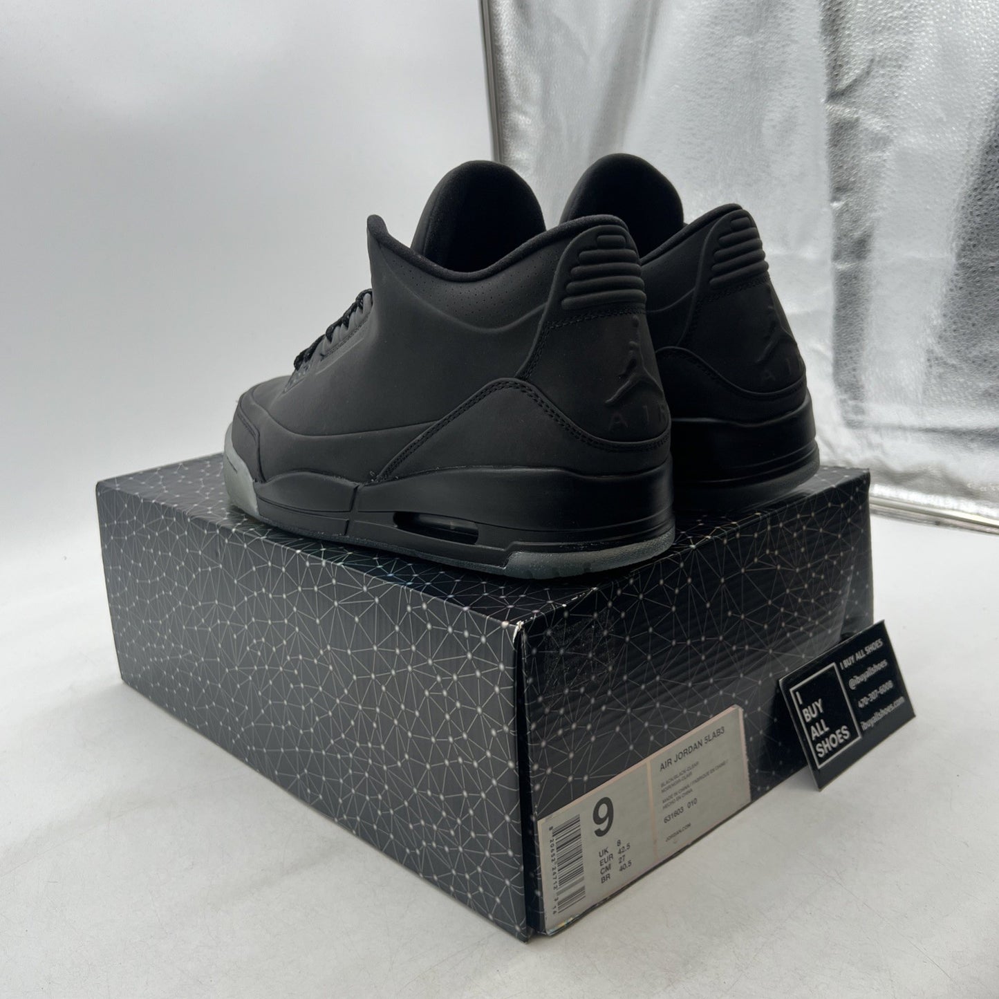 Size 9 - Air Jordan 3 5Lab3 Reflective Black (631603-010)