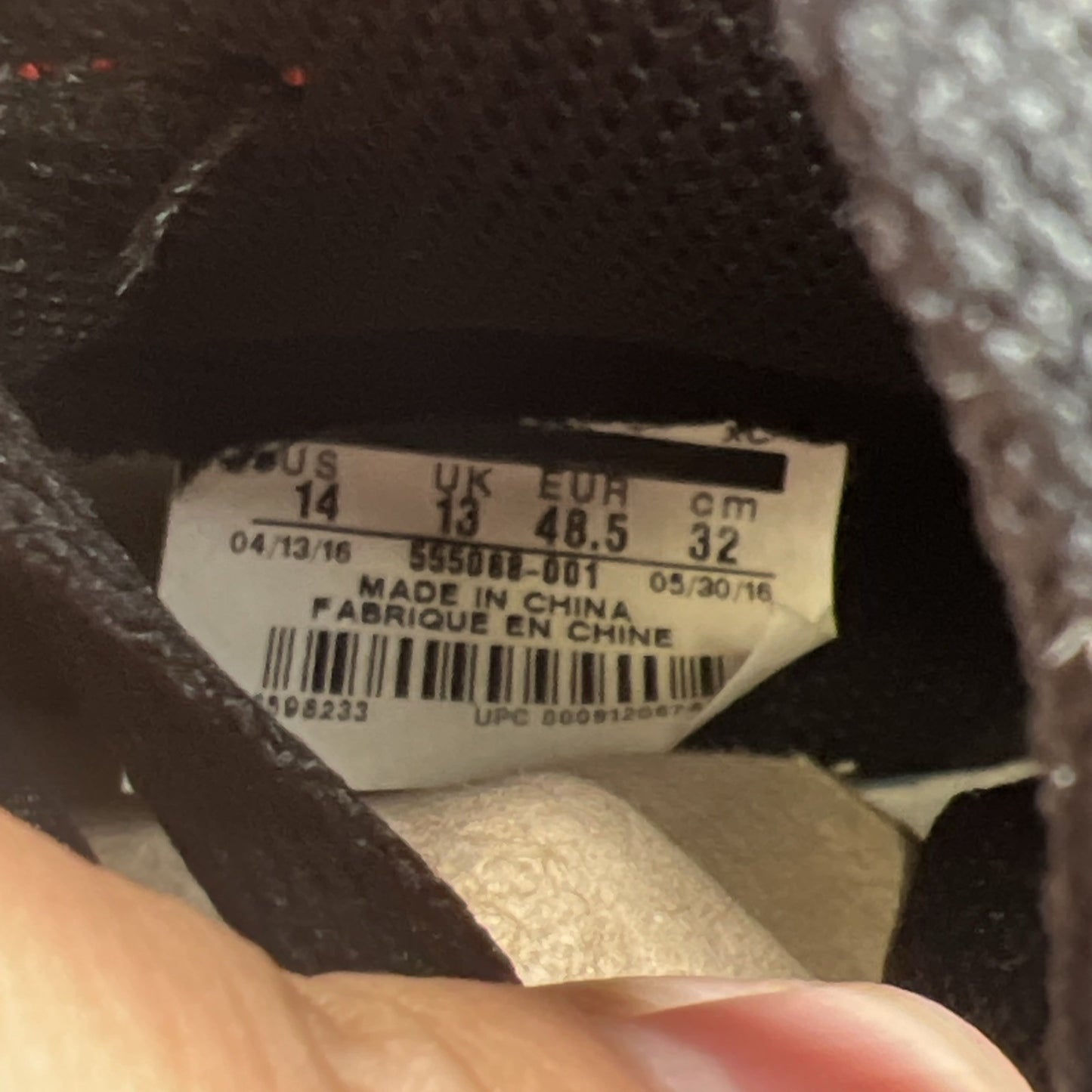 Size 14 - Air Jordan 1 Retro OG High Banned, Bred (555088-001)