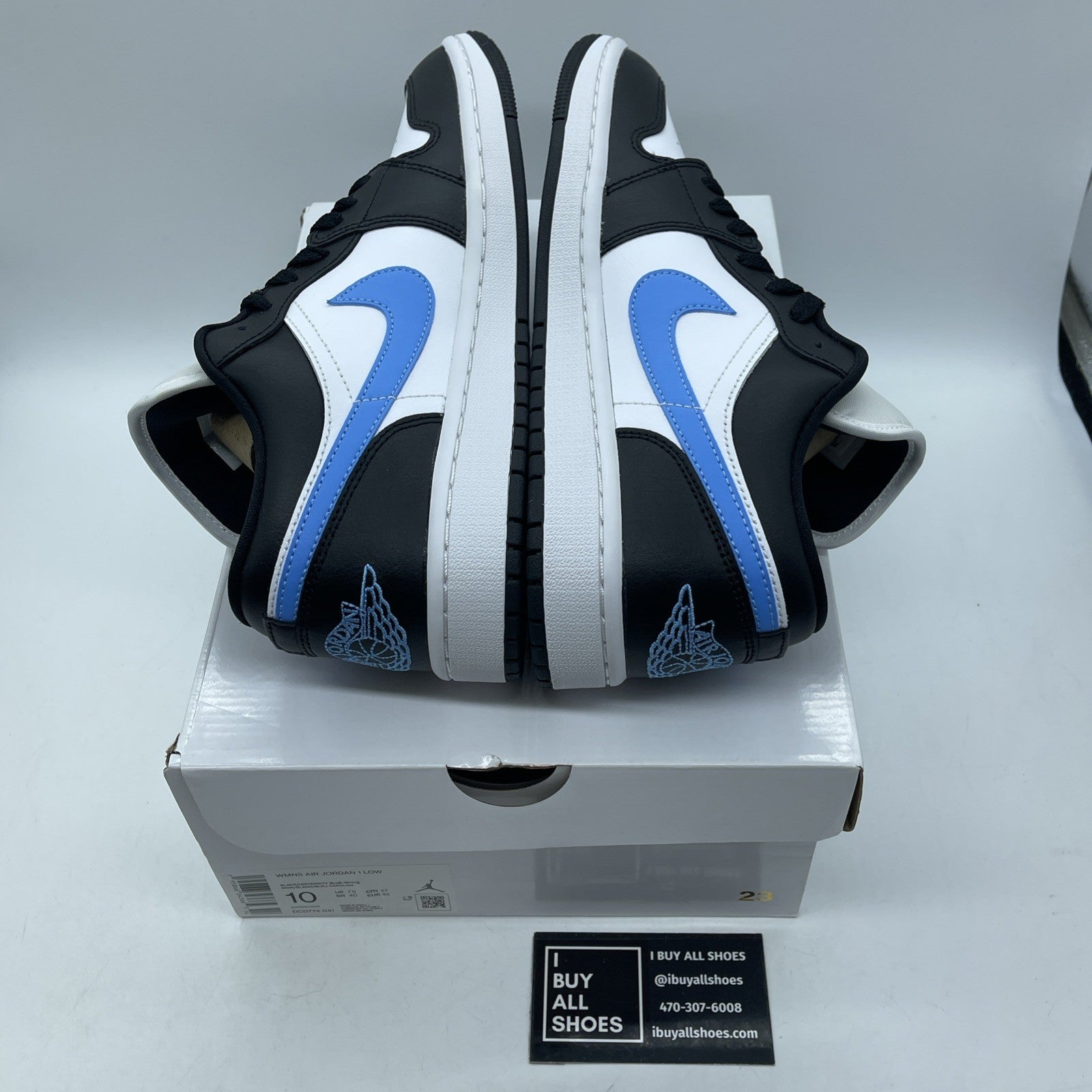 Size 10 - Nike Air Jordan 1 Low Black University Blue White (DC0774-041)