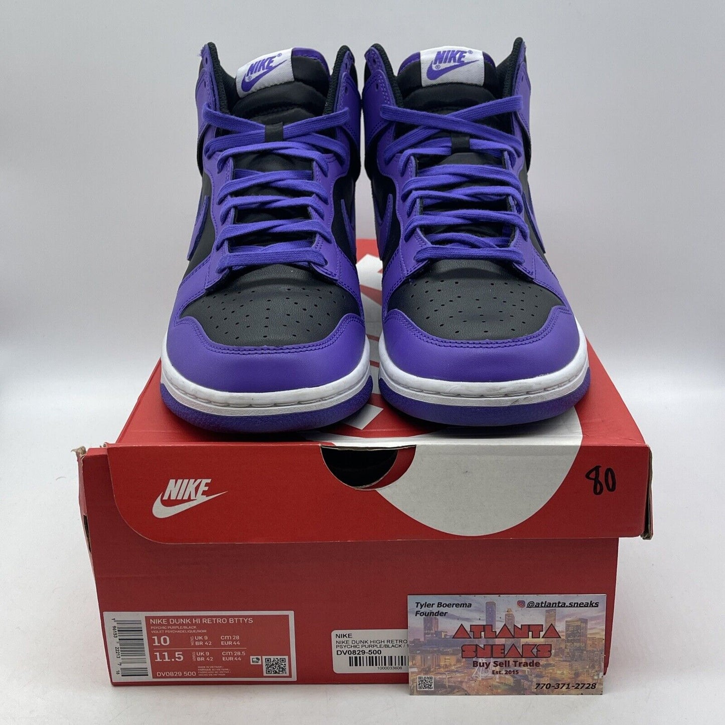 Size 10 - Nike Dunk High Psychic Purple Black White Leather (DV0829-500)