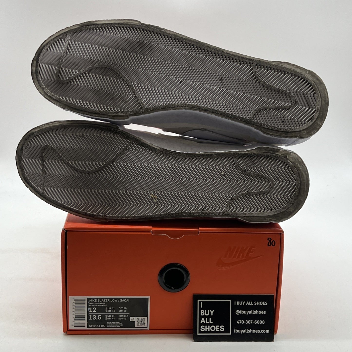 Size 12 - Nike sacai x Blazer Low White Patent (DM6443-100)