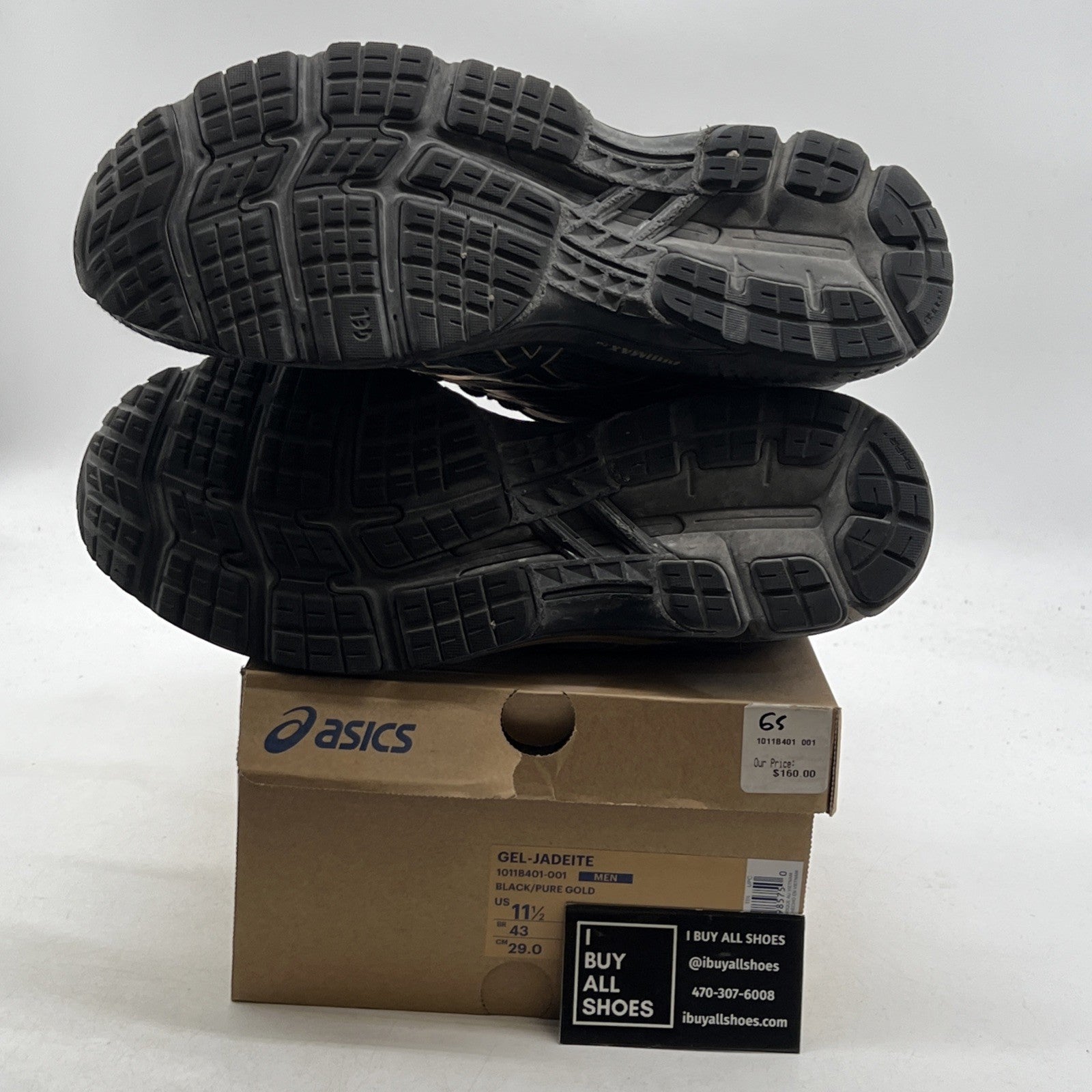 Size 11.5 - Asics Gel Jadeite Black Pure Gold (1011B401-001)