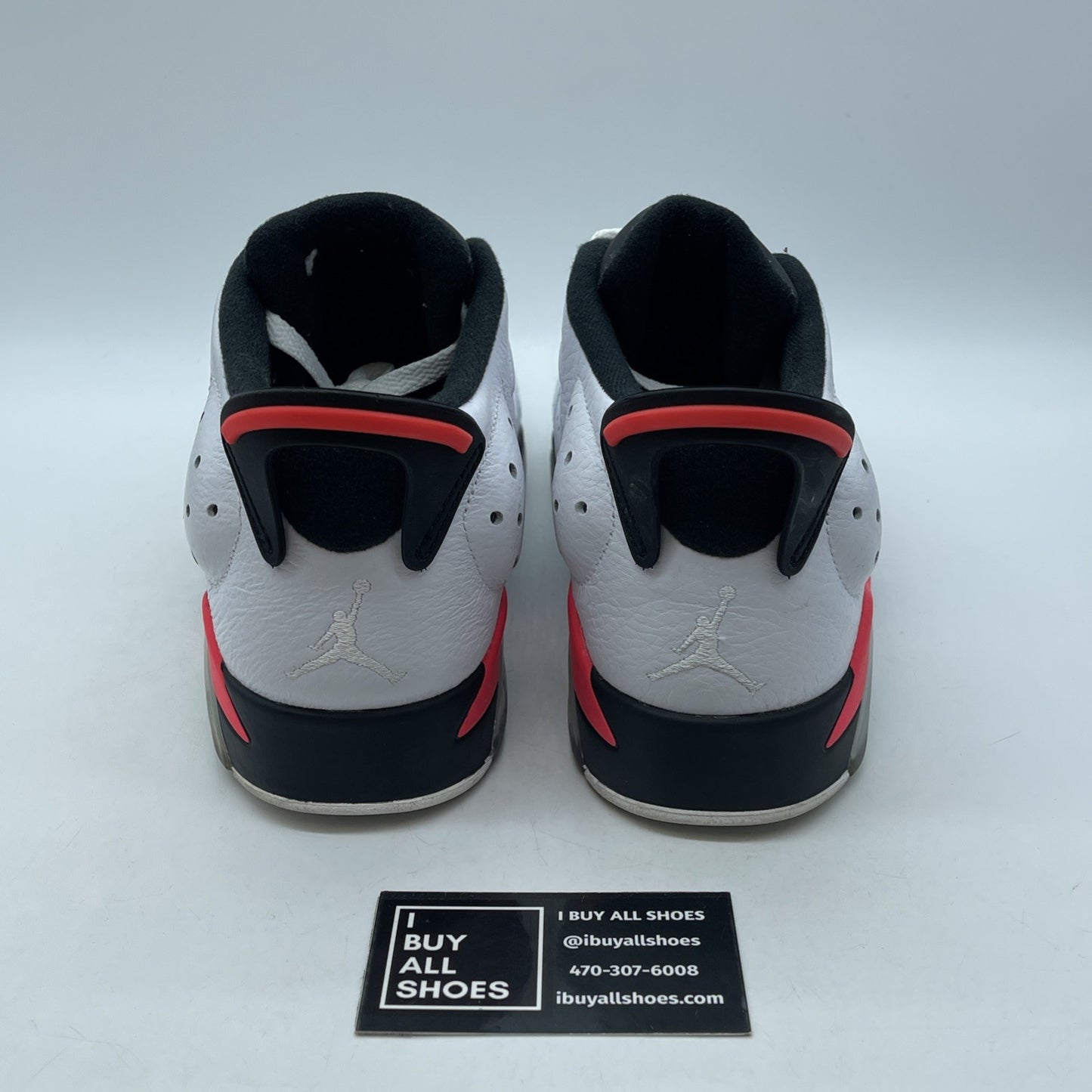 Size 9.5 - Air Jordan 6 Low White Infrared Black Leather (304401-123)