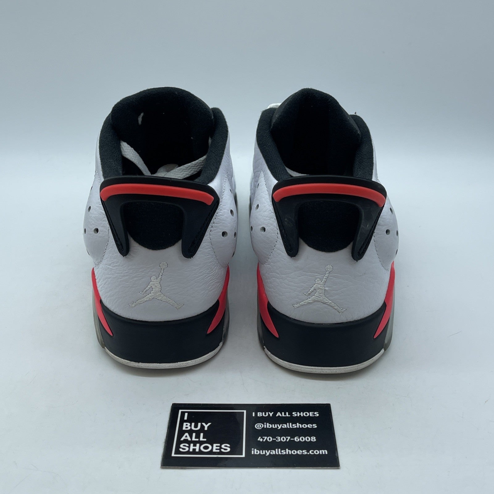 Size 9.5 - Air Jordan 6 Low White Infrared Black Leather (304401-123)