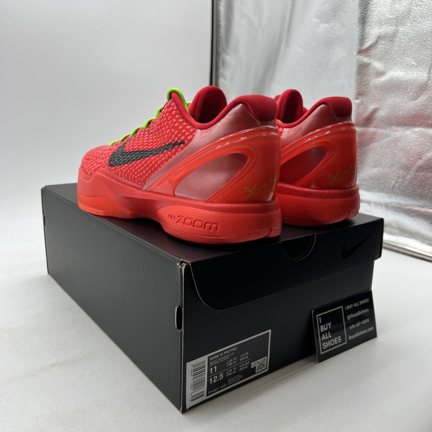 Size 11 - Nike Kobe 6 Protro Low Reverse Grinch (FV4921-600)