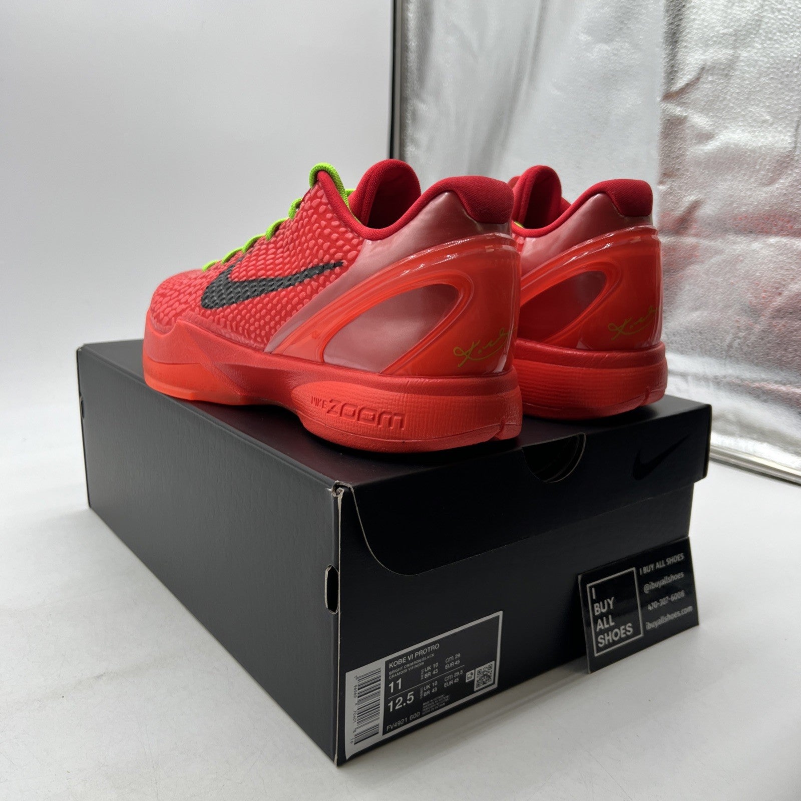 Size 11 - Nike Kobe 6 Protro Low Reverse Grinch (FV4921-600)