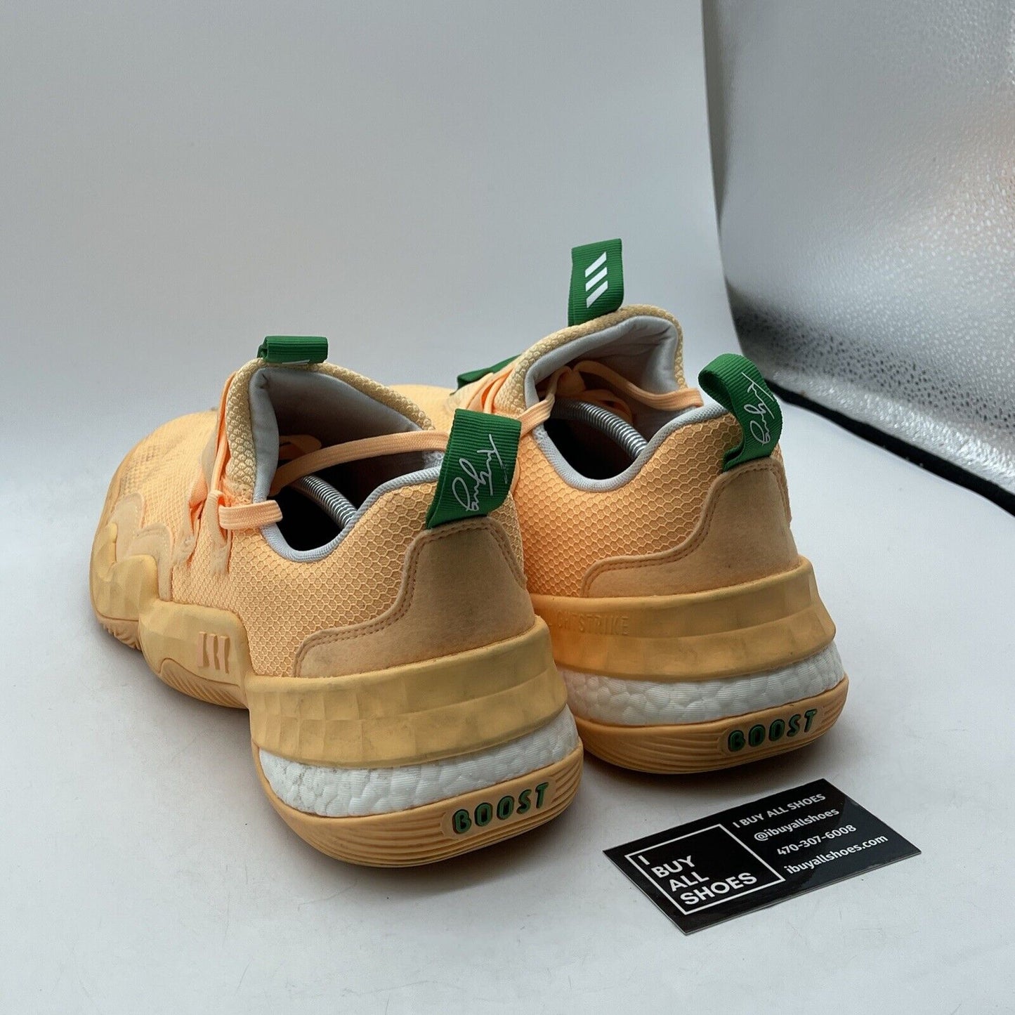 Size 13.5 - adidas Trae Young 1 Peachtree Orange Green White Suede (GW3639)