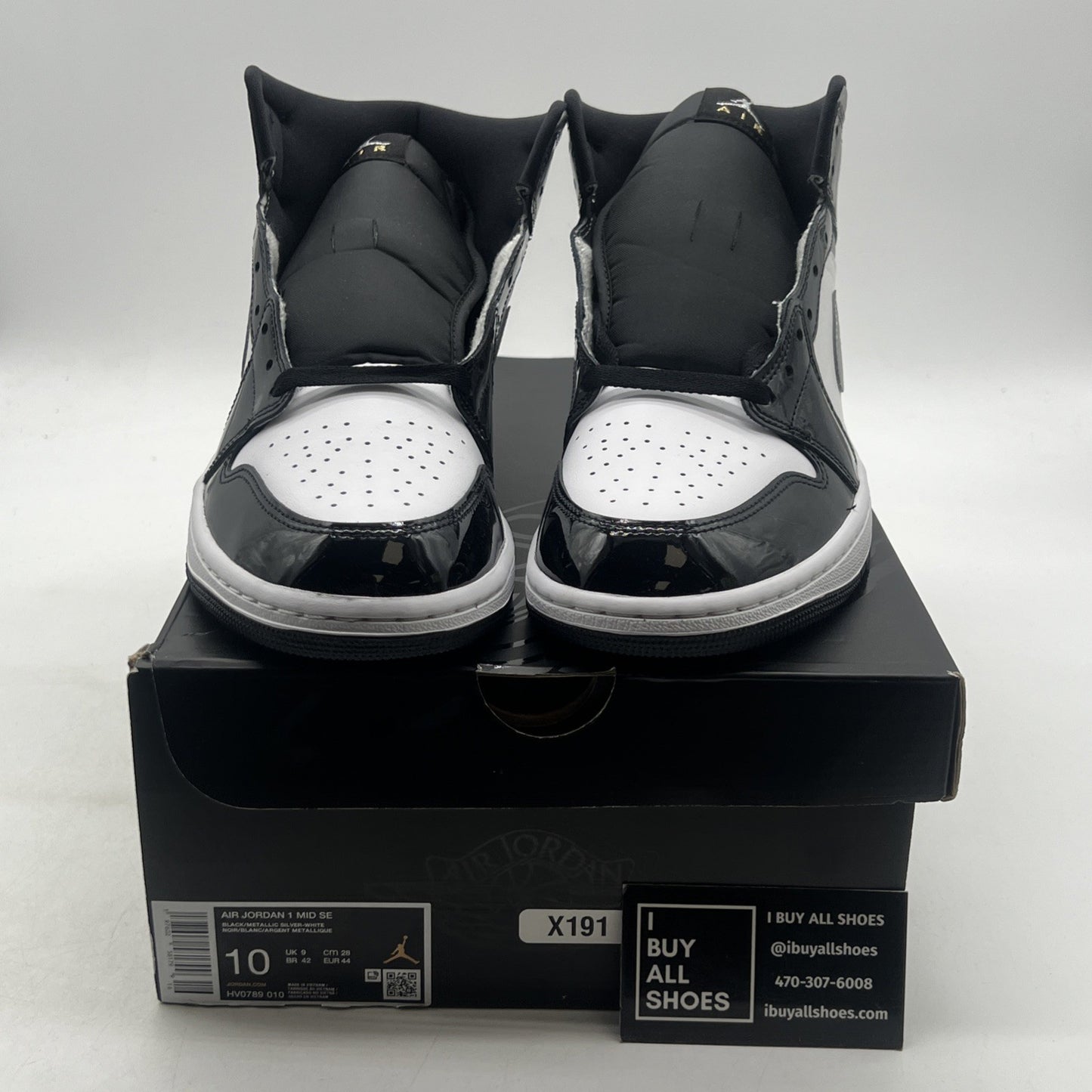 Size 10 - Air Jordan 1 SE Mid Black White Metallic Silver (HV0789-010)
