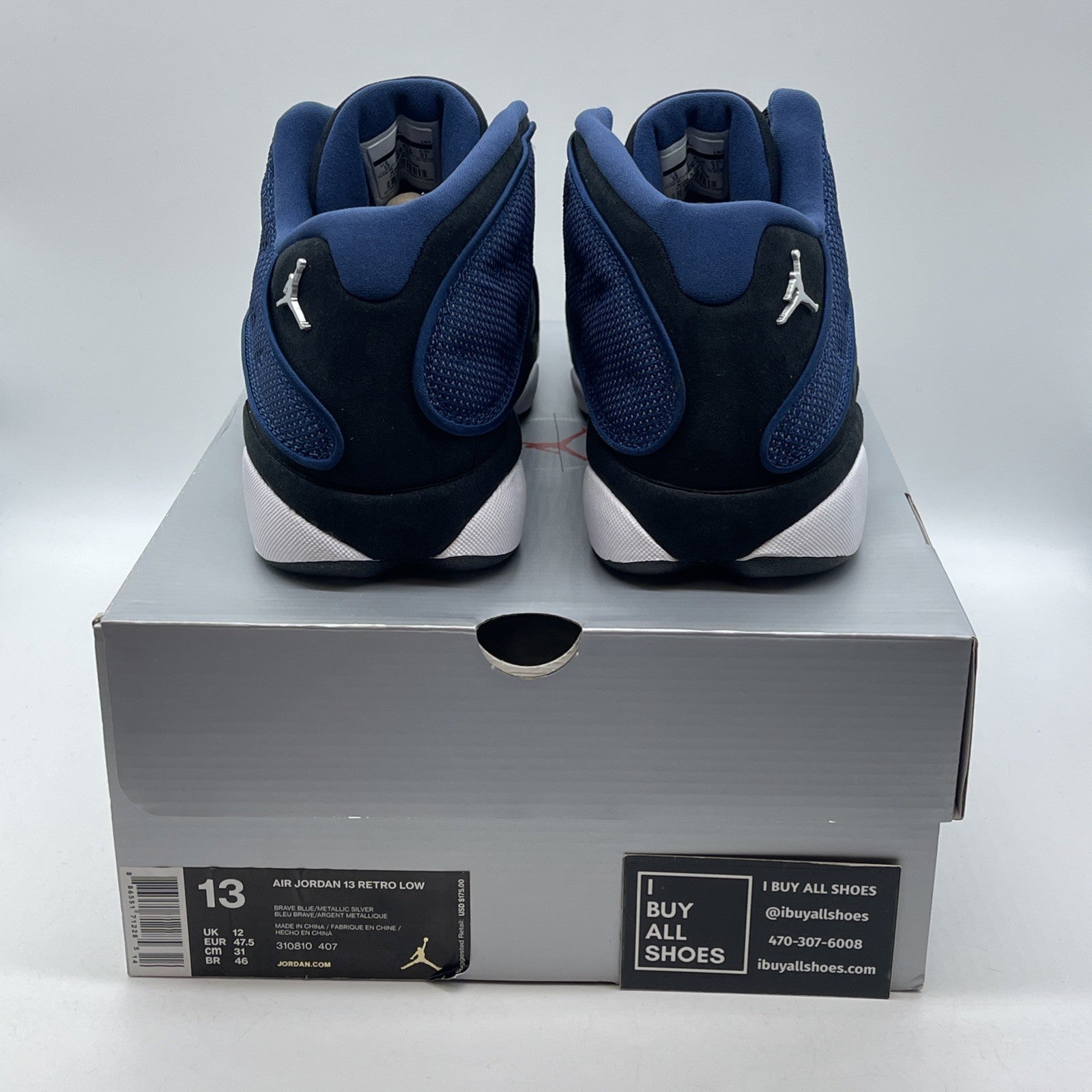 Size 13 - Air Jordan 13 Retro 2017 Low Brave Blue Black Suede (310810-407)