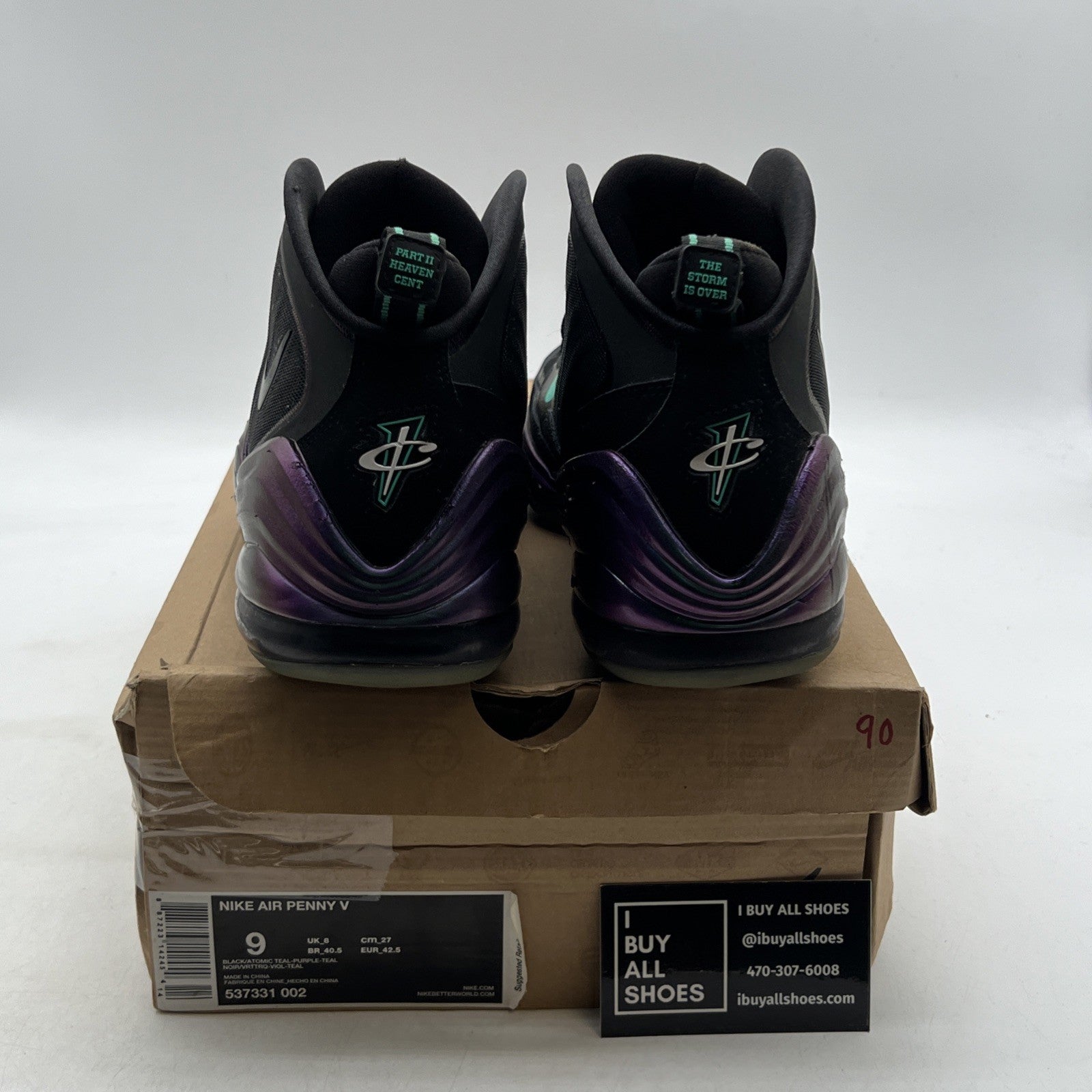 Size 9 - Nike Air Penny 5 Invisibility Cloak (537331-002)
