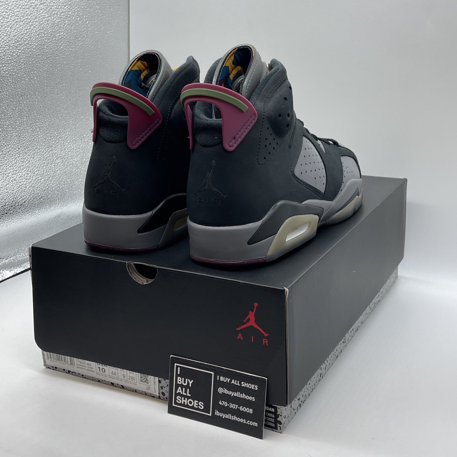 Size 10 - Jordan 6 Bordeaux Black Grey Purple Suede (CT8529-063)