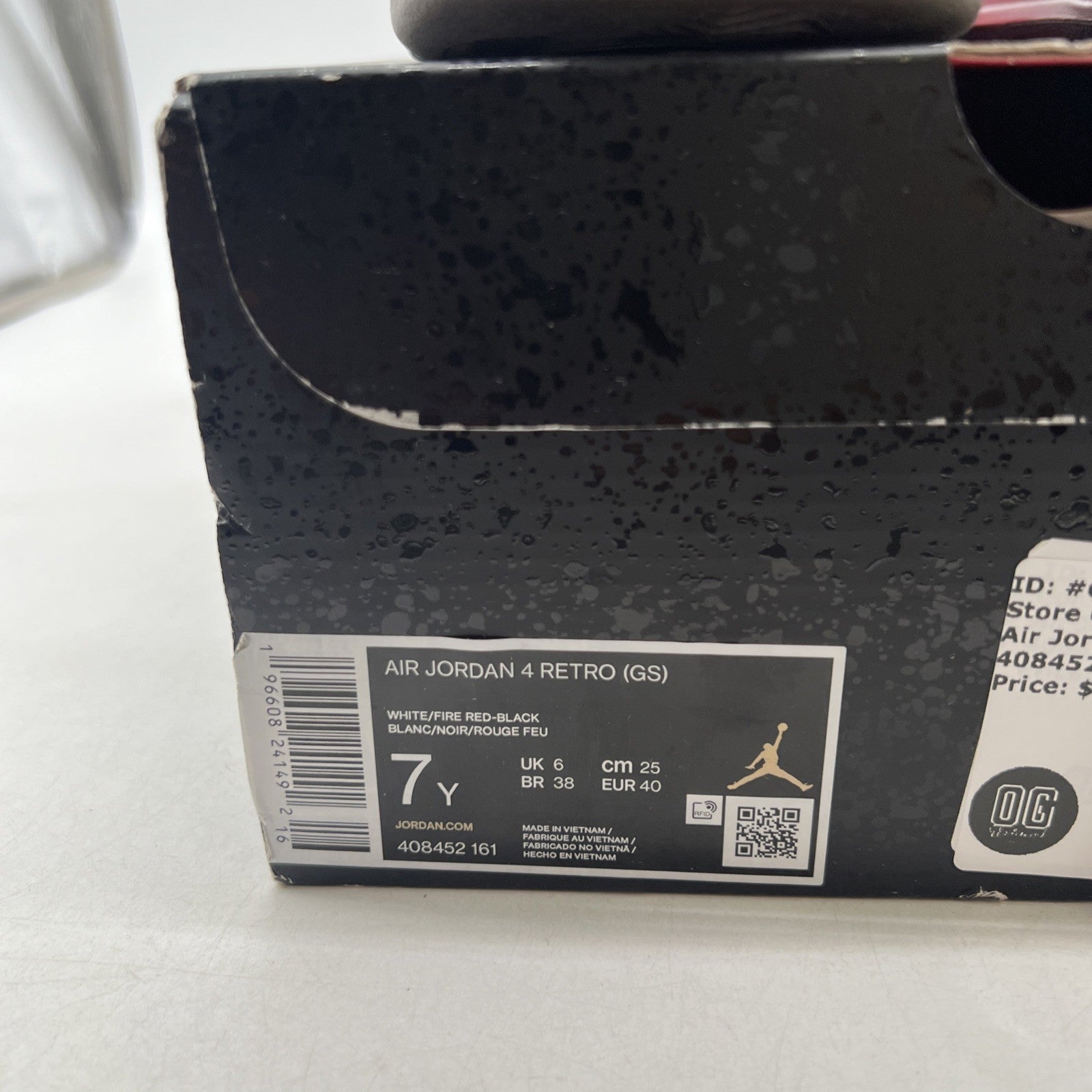 Size 7 - Air Jordan 4 Retro Mid Red Cement (408452-161)