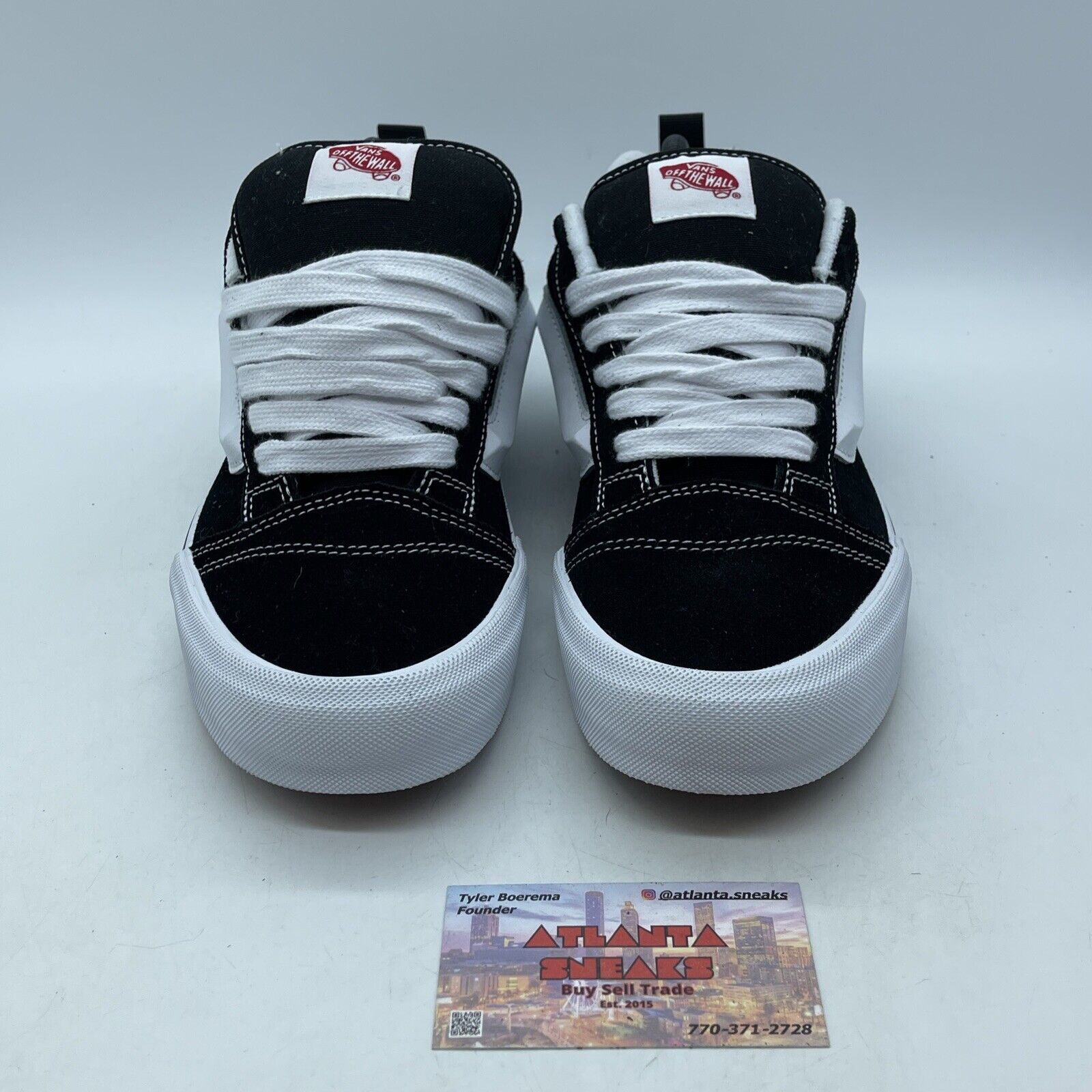 Size 9.5 - Vans Knu Skool Black White Suede Leather (VN0009QC6BT)