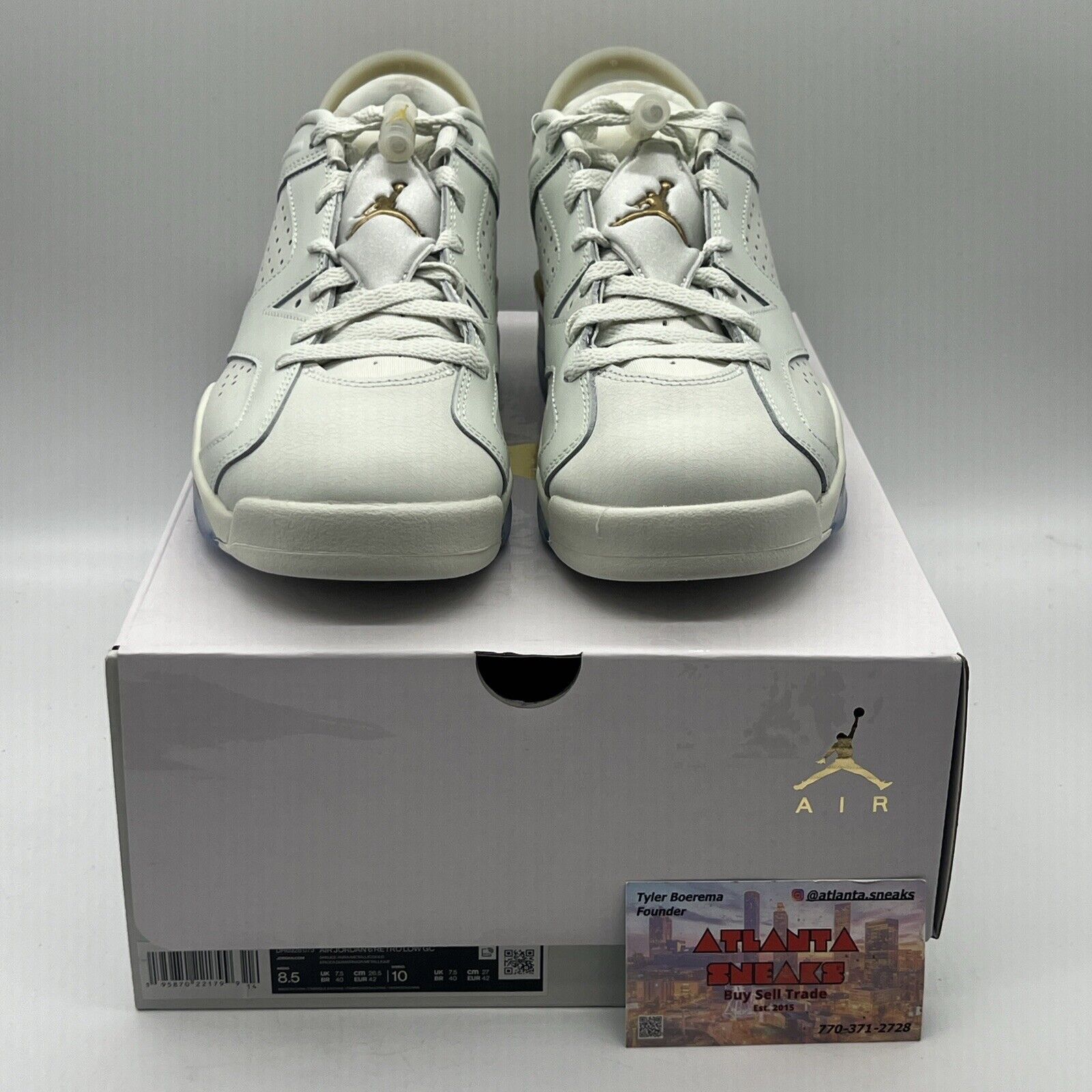 Size 8.5 - Air Jordan 6 Low Lunar New Year Brand New Og All White Gold Leather