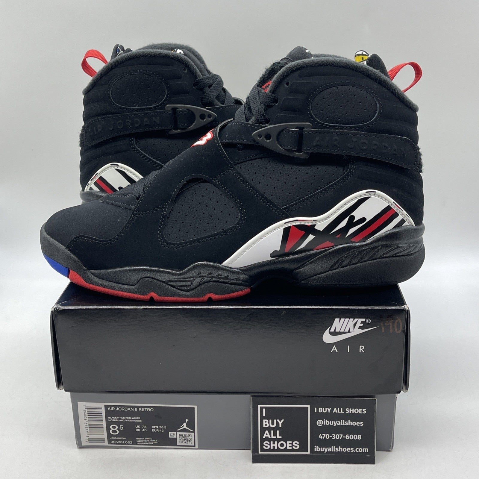 Size 8.5 - Air Jordan 8 Retro Mid Playoff (305381-062)