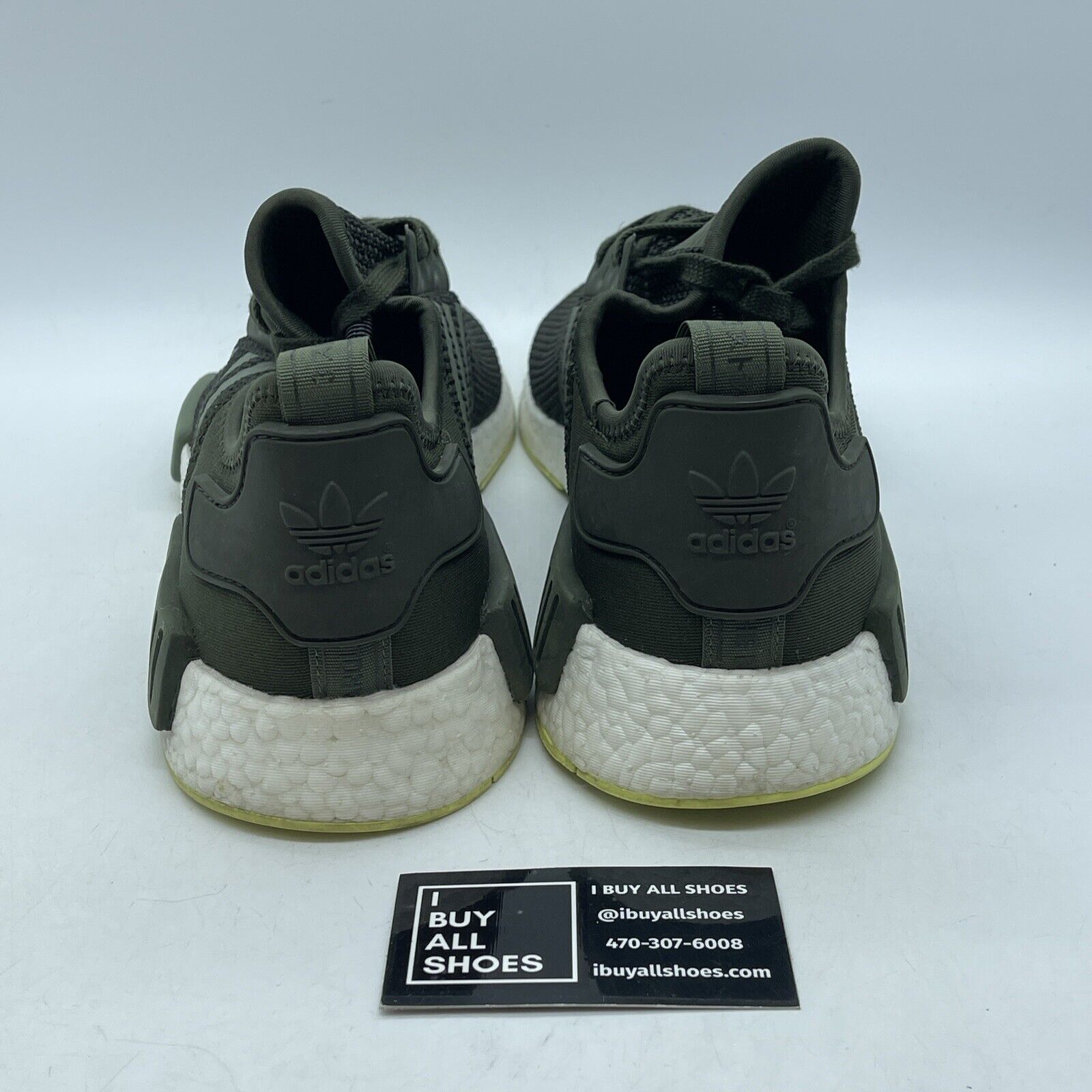 Size 13 - adidas NMD_R1 Night Cargo Green White Suede Leather (CQ2414)