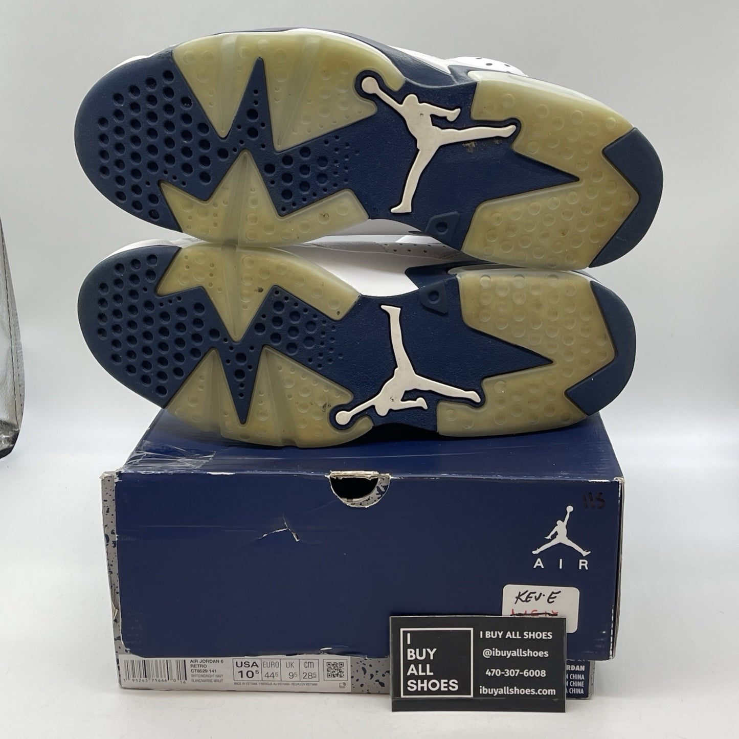 Size 10.5 - Jordan 6 Retro Midnight Navy White Leather (CT8529-141)