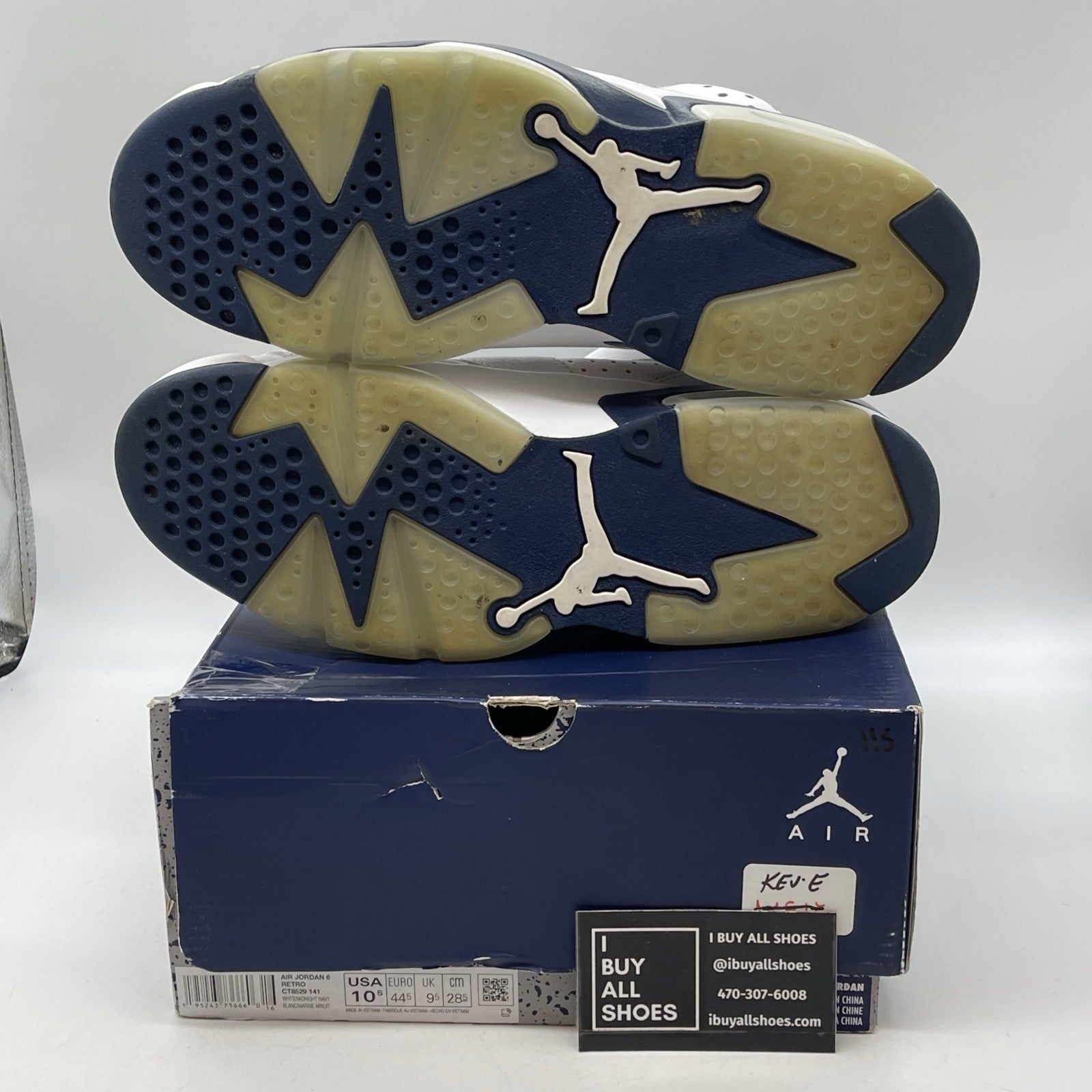Size 10.5 - Jordan 6 Retro Midnight Navy White Leather (CT8529-141)