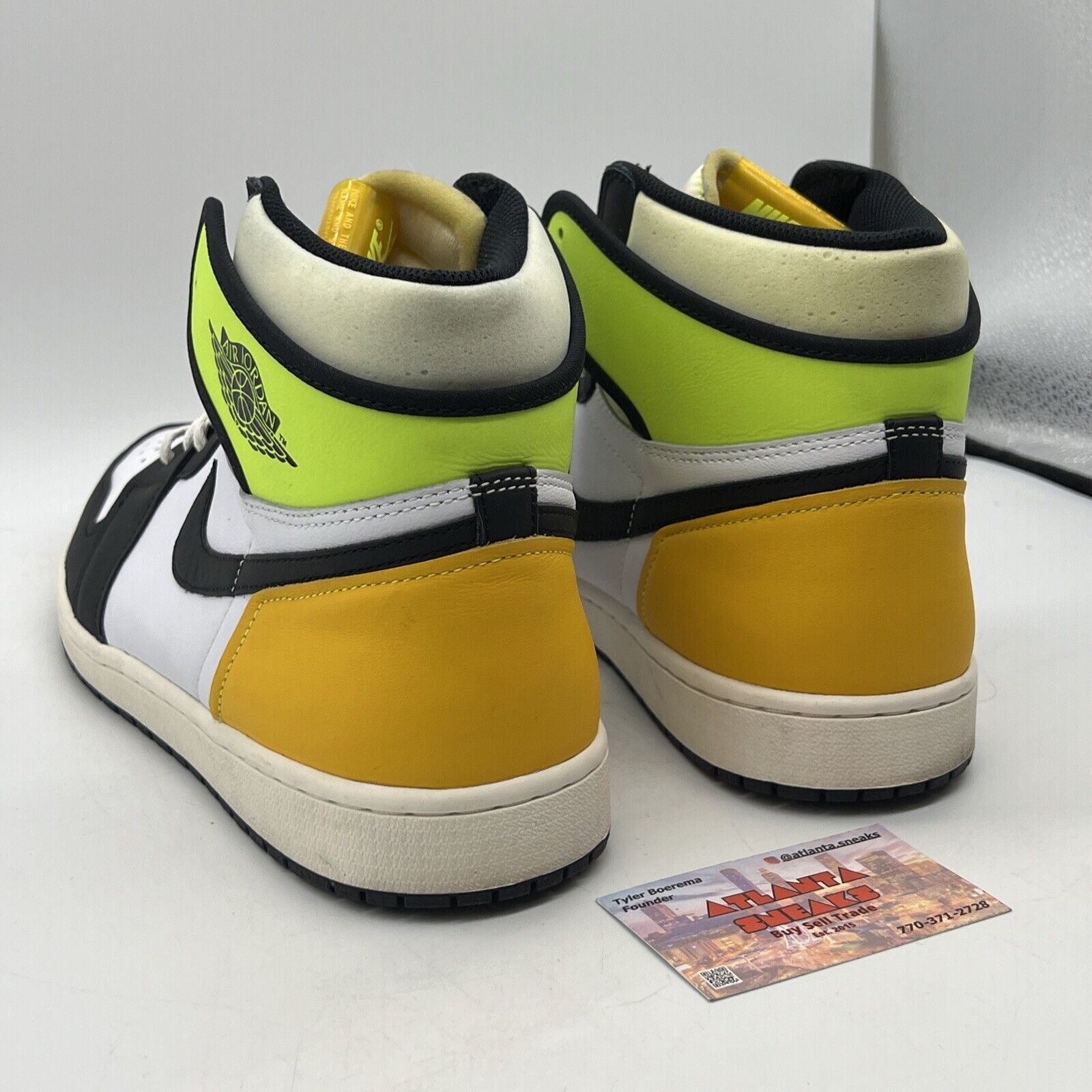 Size 13 - Jordan 1 Retro High OG Volt White Black Yellow (555088-118)