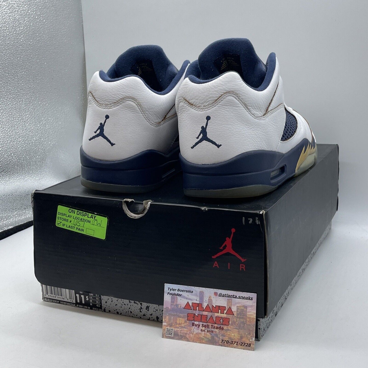 Size 11.5 - Air Jordan 5 Low Dunk From Above Blue White Leather (819171-135)