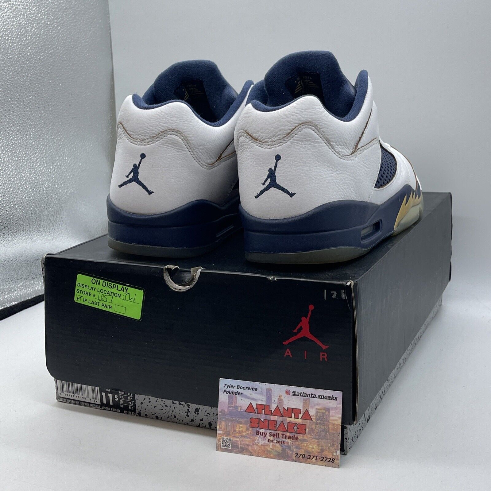 Size 11.5 - Air Jordan 5 Low Dunk From Above Blue White Leather (819171-135)