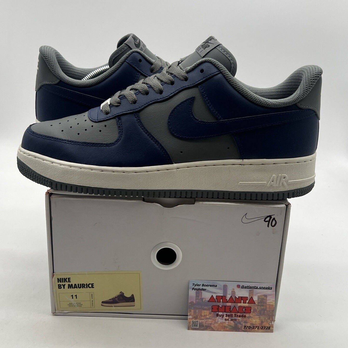 Size 11 - Air Force 1 Nike By You Georgetown Navy / Grey Custom Design By Me