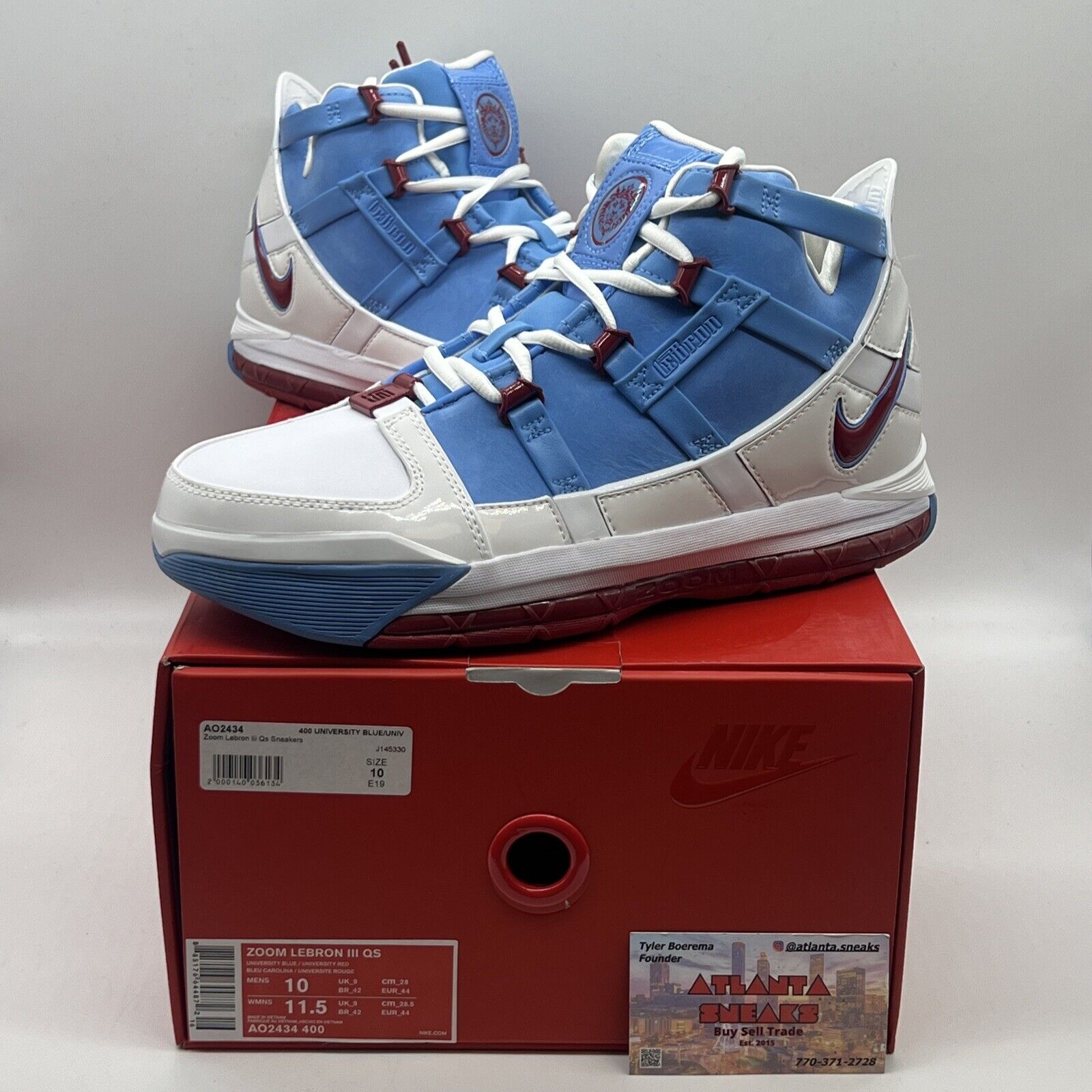 Size 10 - Nike Zoom LeBron 3 Houston Oilers Brand New Og All University Blue