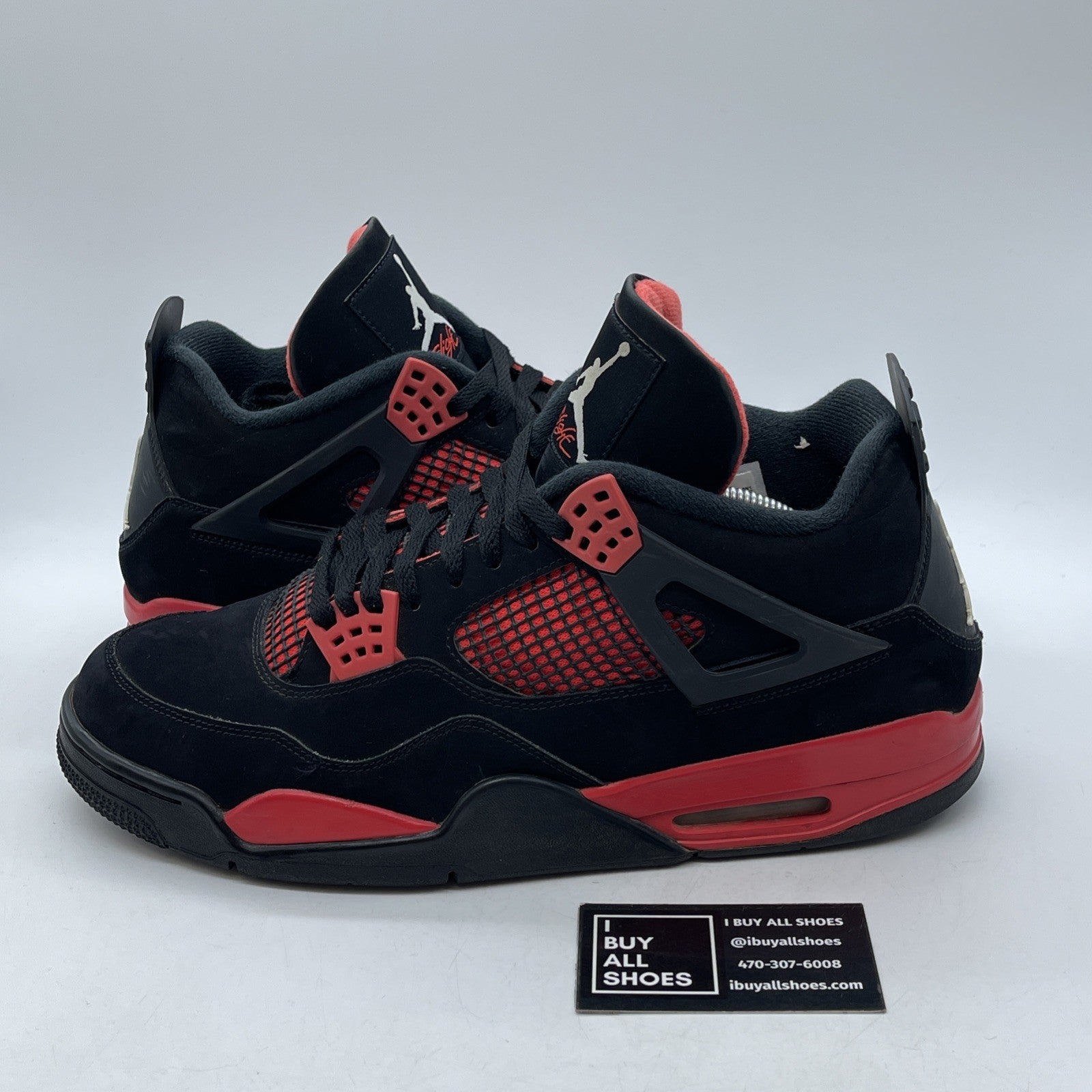 Size 13 - Jordan 4 Retro Mid Red Thunder Red Black White Suede (CT8527-016)