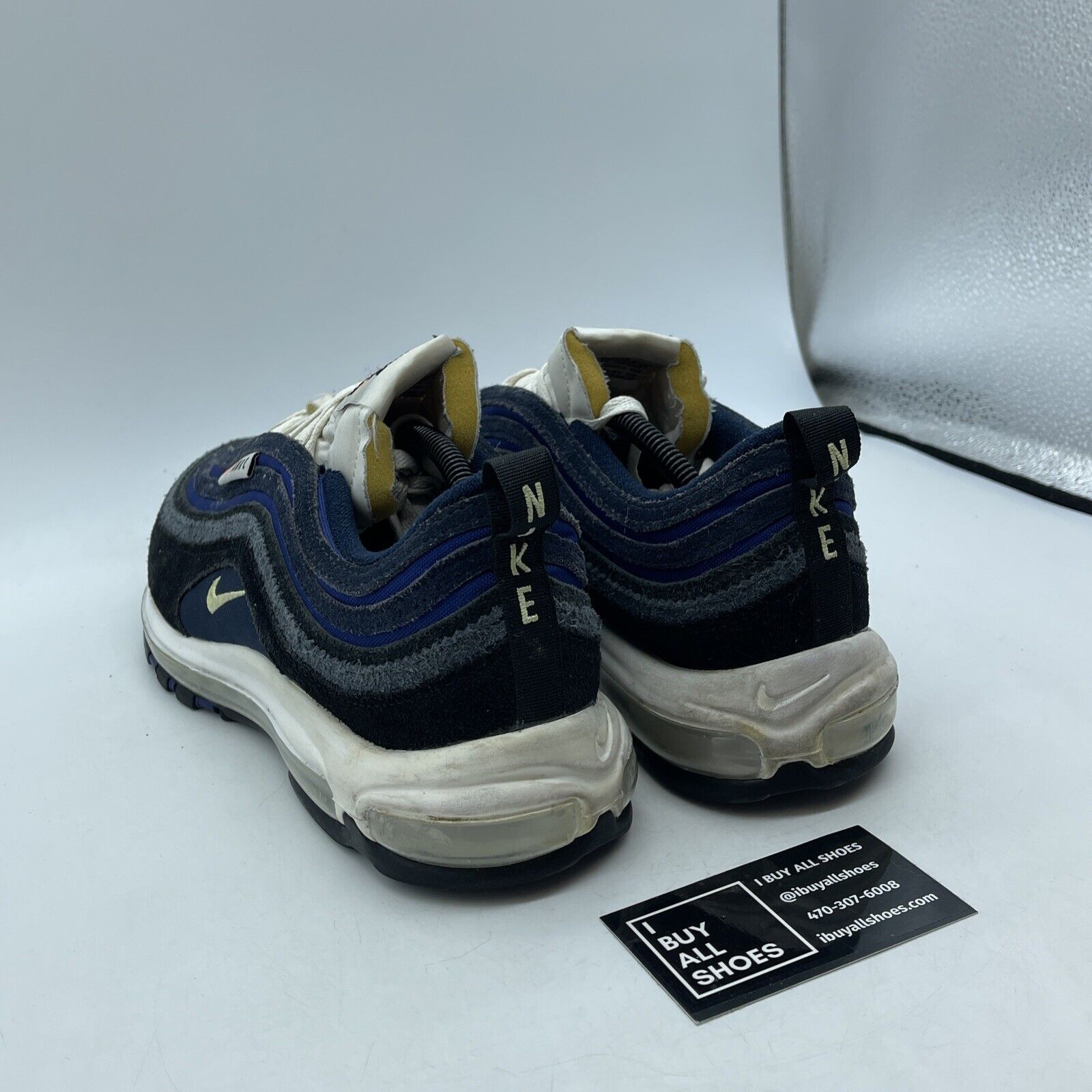 Size 12 - Nike Air Max 97 SE Running Club - Blue black White Suede (DH1085-001)