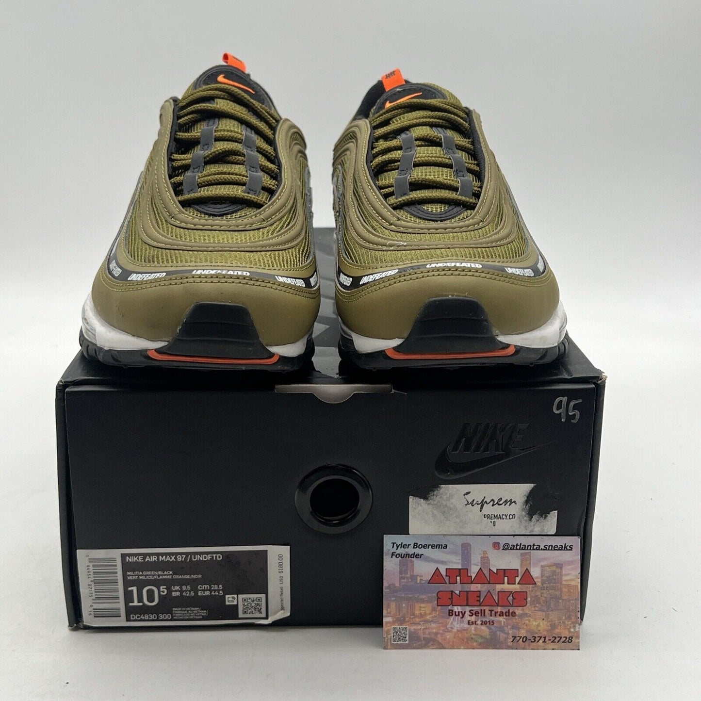 Size 10.5 - Nike Undefeated x Air Max 97 Militia Green (DC4830-300)