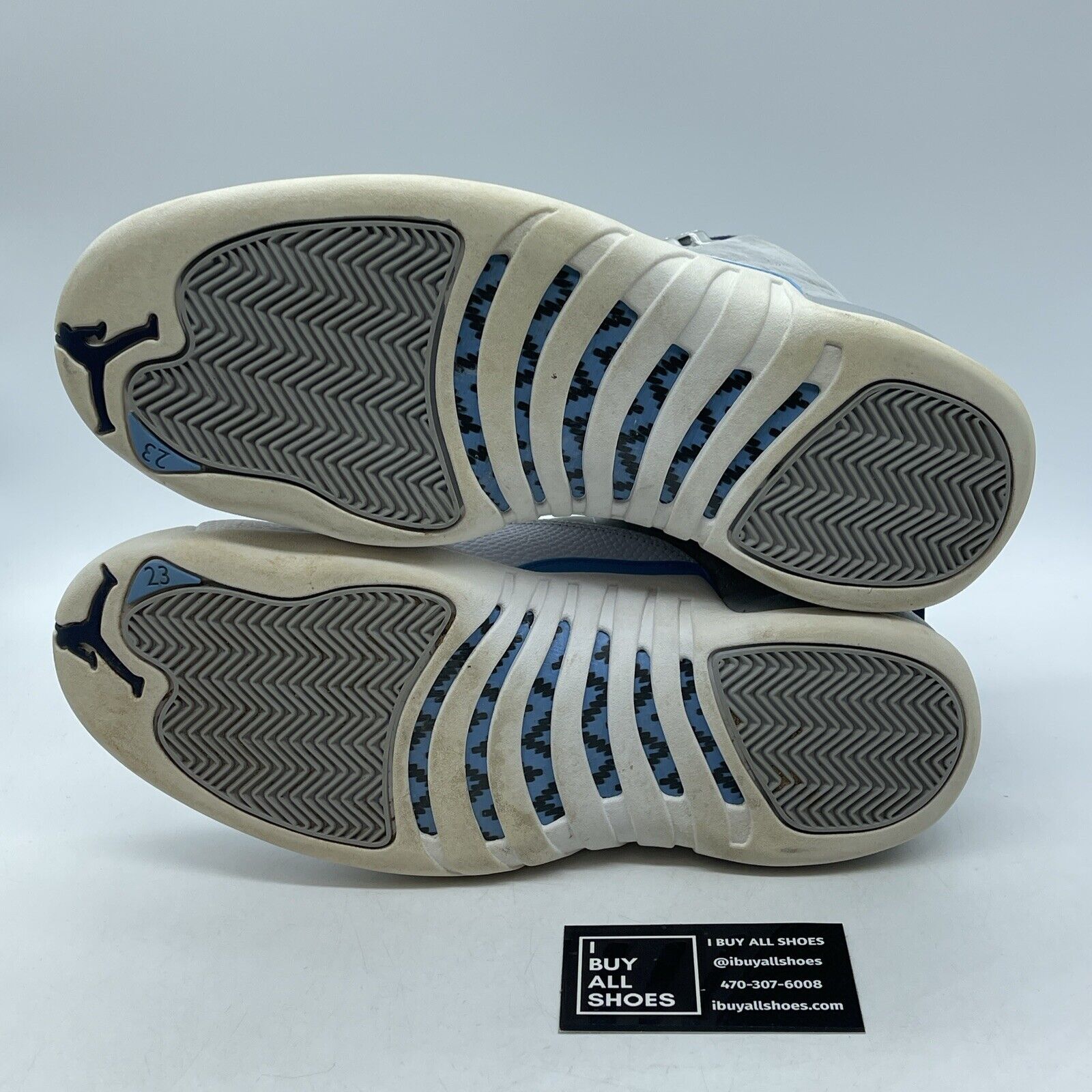 Size 10.5 - Air Jordan 12 Retro Grey University Blue Suede Leather (130690-007)