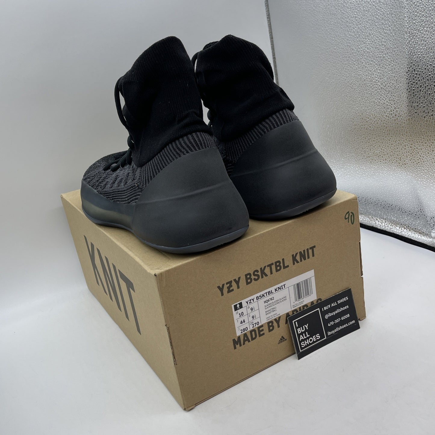 Size 10 - adidas Yeezy Basketball Knit Onyx Black Suede (HQ6762)