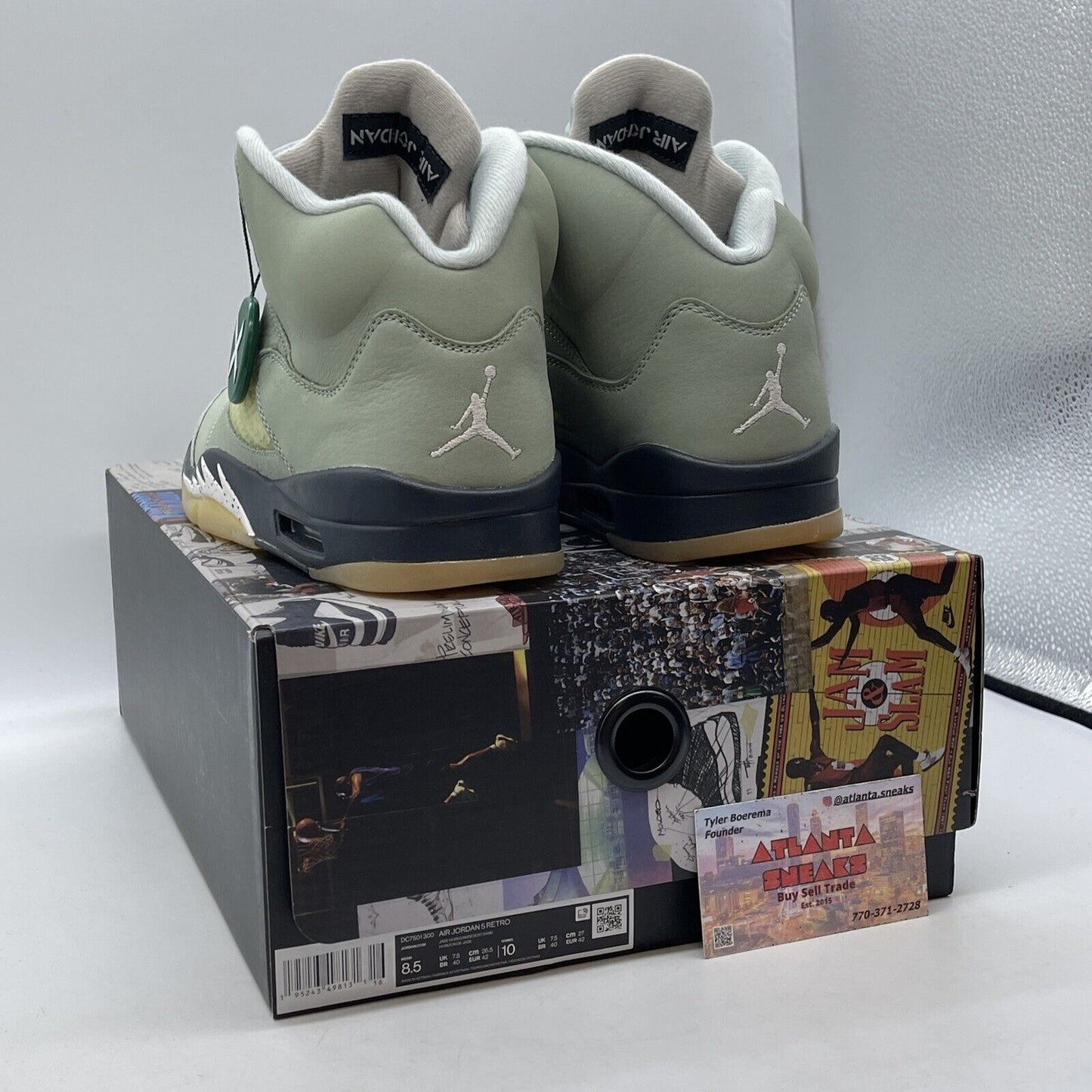 Size 8.5 - Jordan 5 JADE HORIZON 2022 Green Suede White Black (DC7501-300)