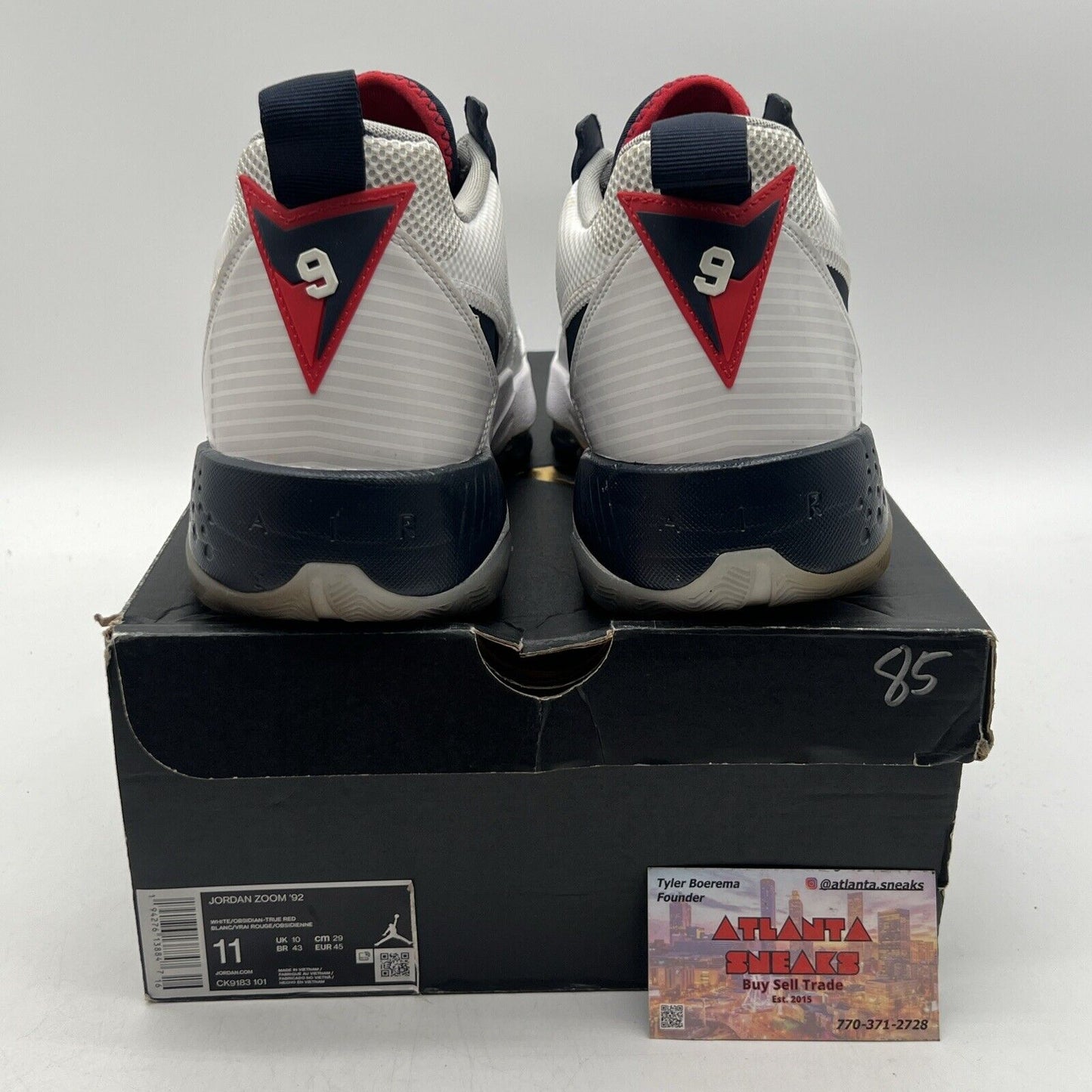 Size 11 - Jordan Zoom '92 Olympics Navy Red White Leather Icey (CK9183-101)