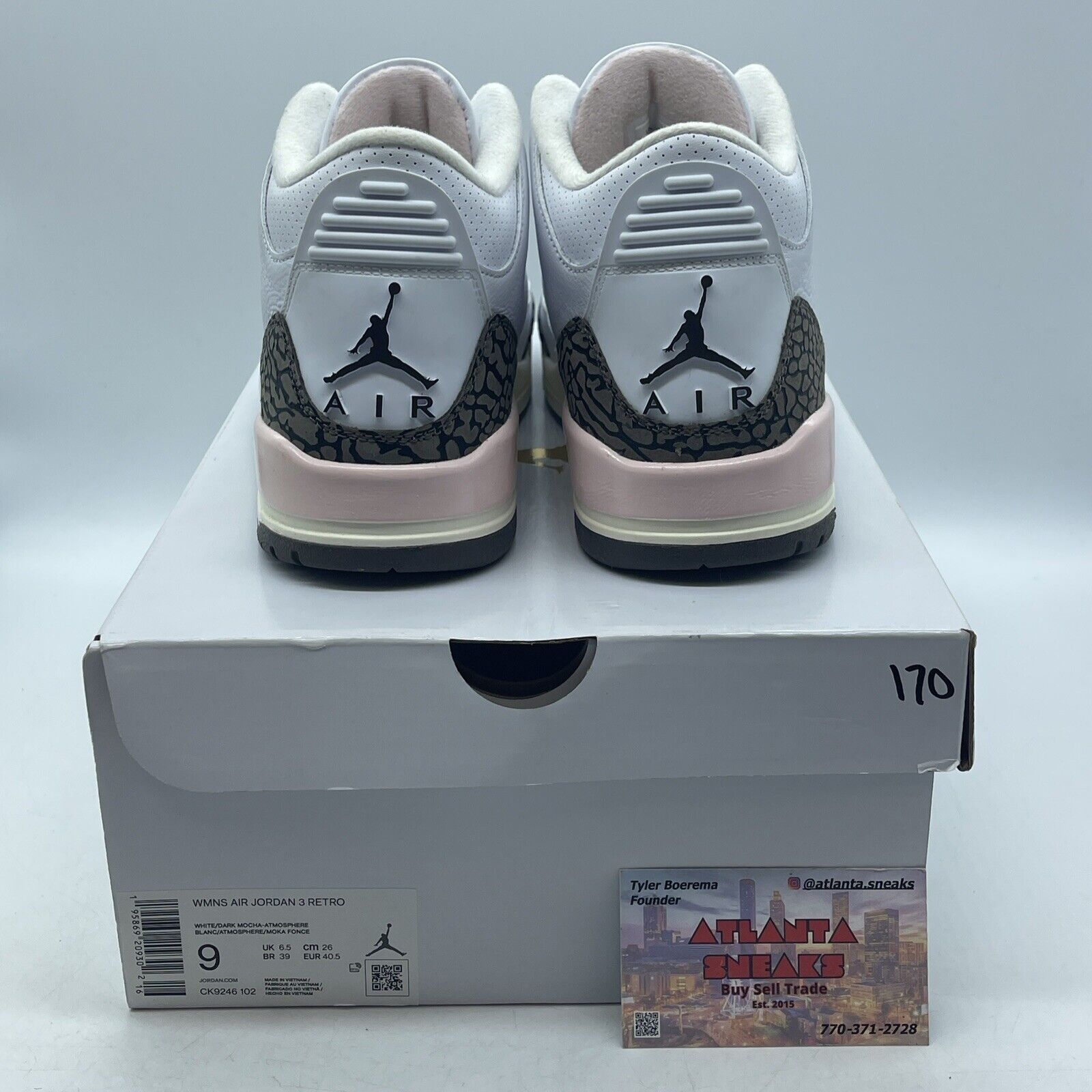 Size 9W Jordan 3 Retro Neapolitan Dark Mocha (Women's) (CK9246-102)