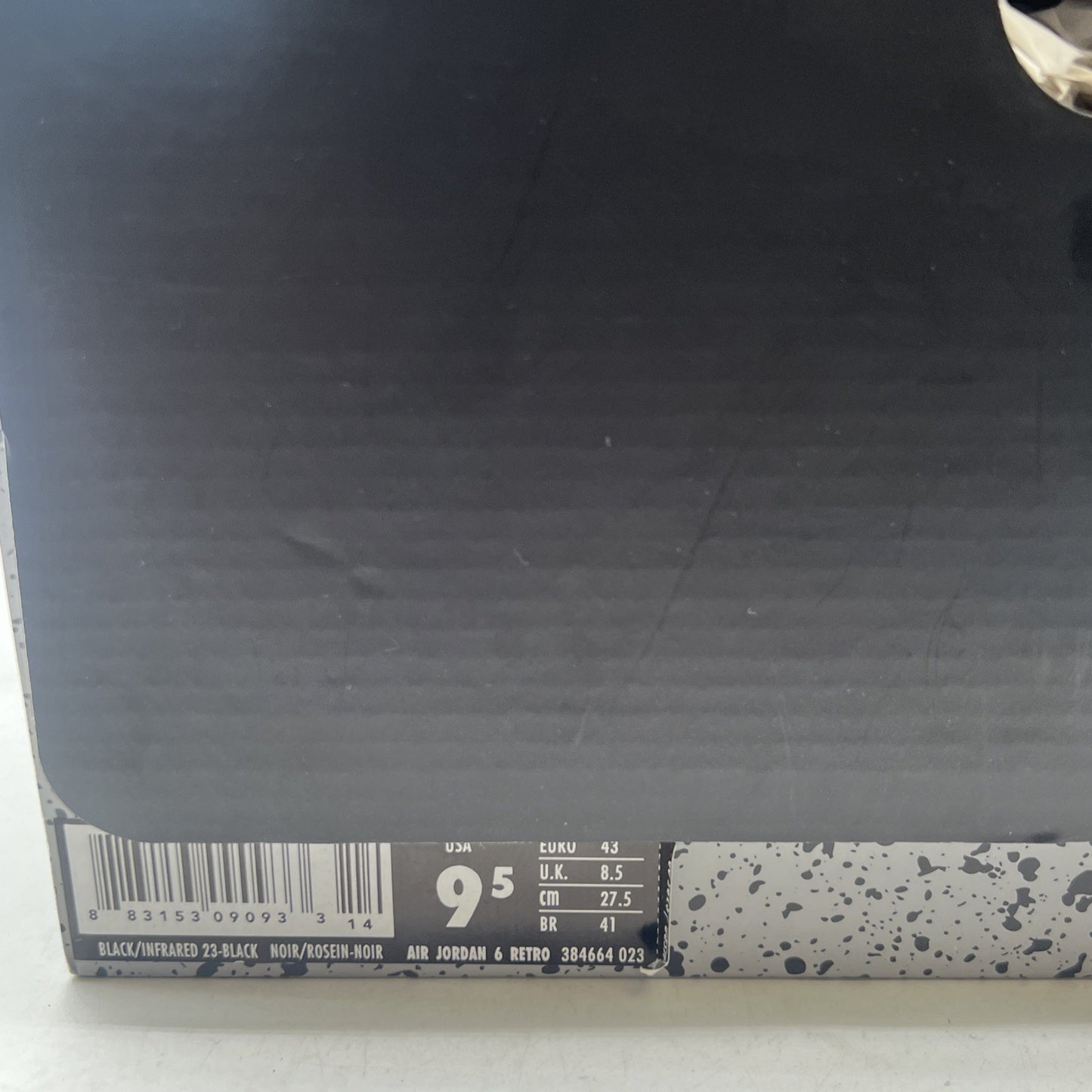 Size 9.5 - Air Jordan 6 Retro Infrared Black 2014 (384664-023)
