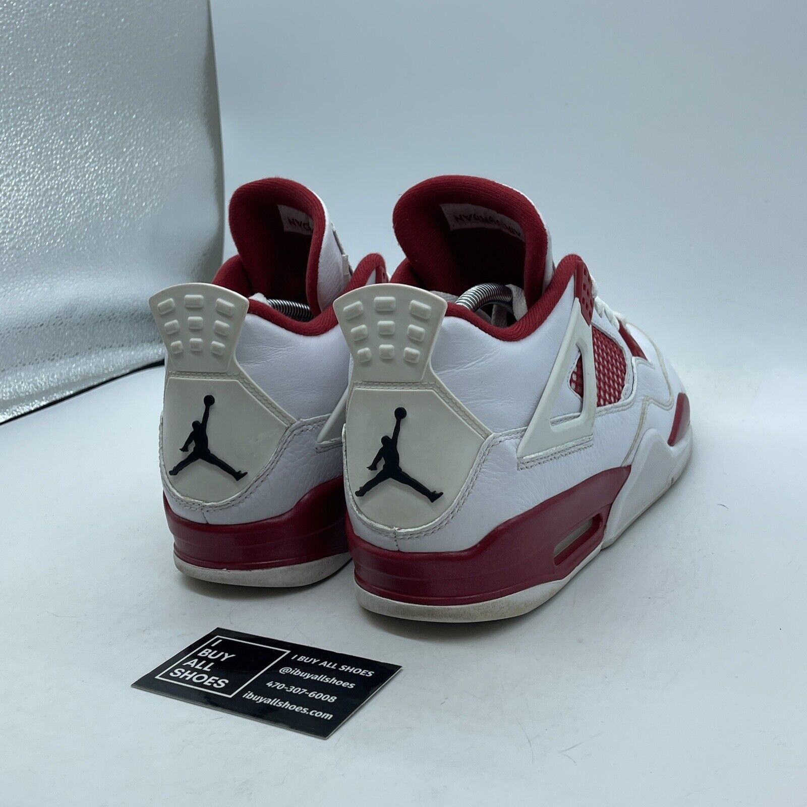 Size 9 - Jordan 4 Retro alternate 89 Red Black White Leather (308497-106)