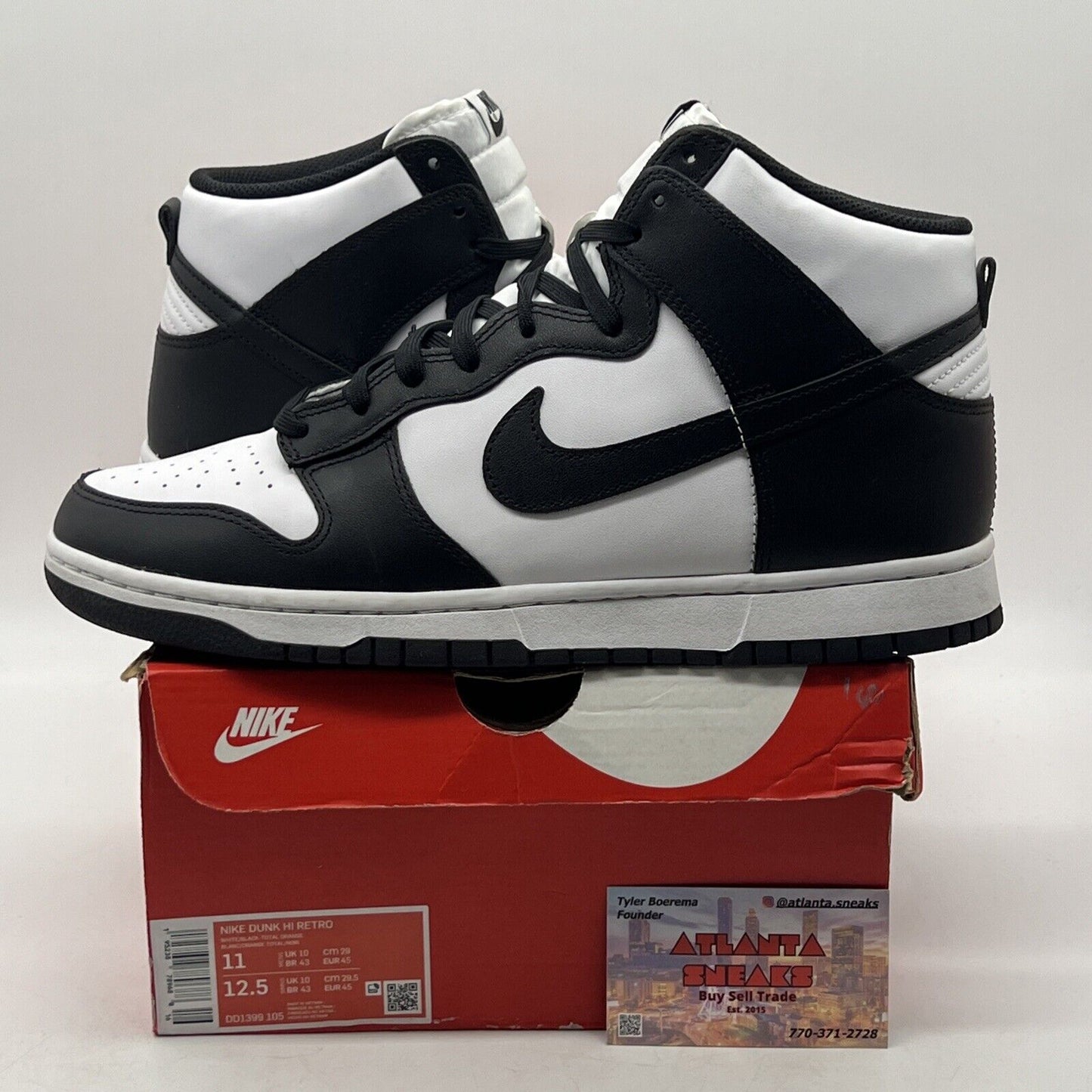 Size 11 - Nike Dunk High Black White Leather (DD1399-105)