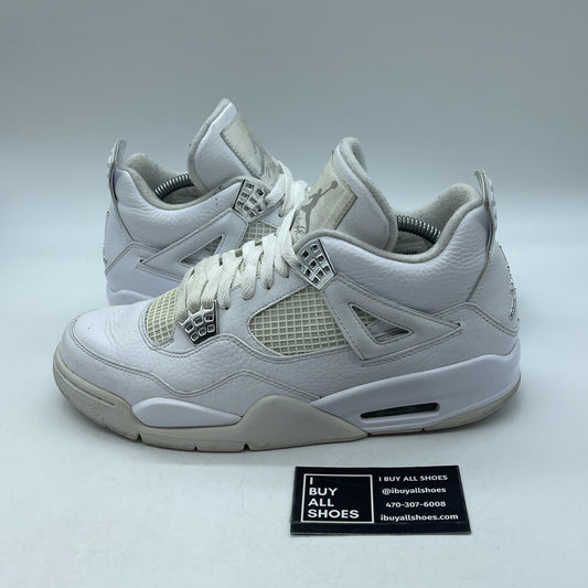 Size 9 - Air Jordan 4 Retro 25th Silver Anniversary White Leather (408202-101)