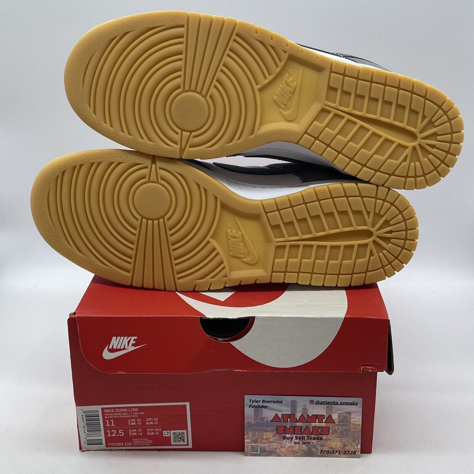 Size 11 - Nike Dunk Low Smoke Grey Gum White Brown Suede (FV0389-100)