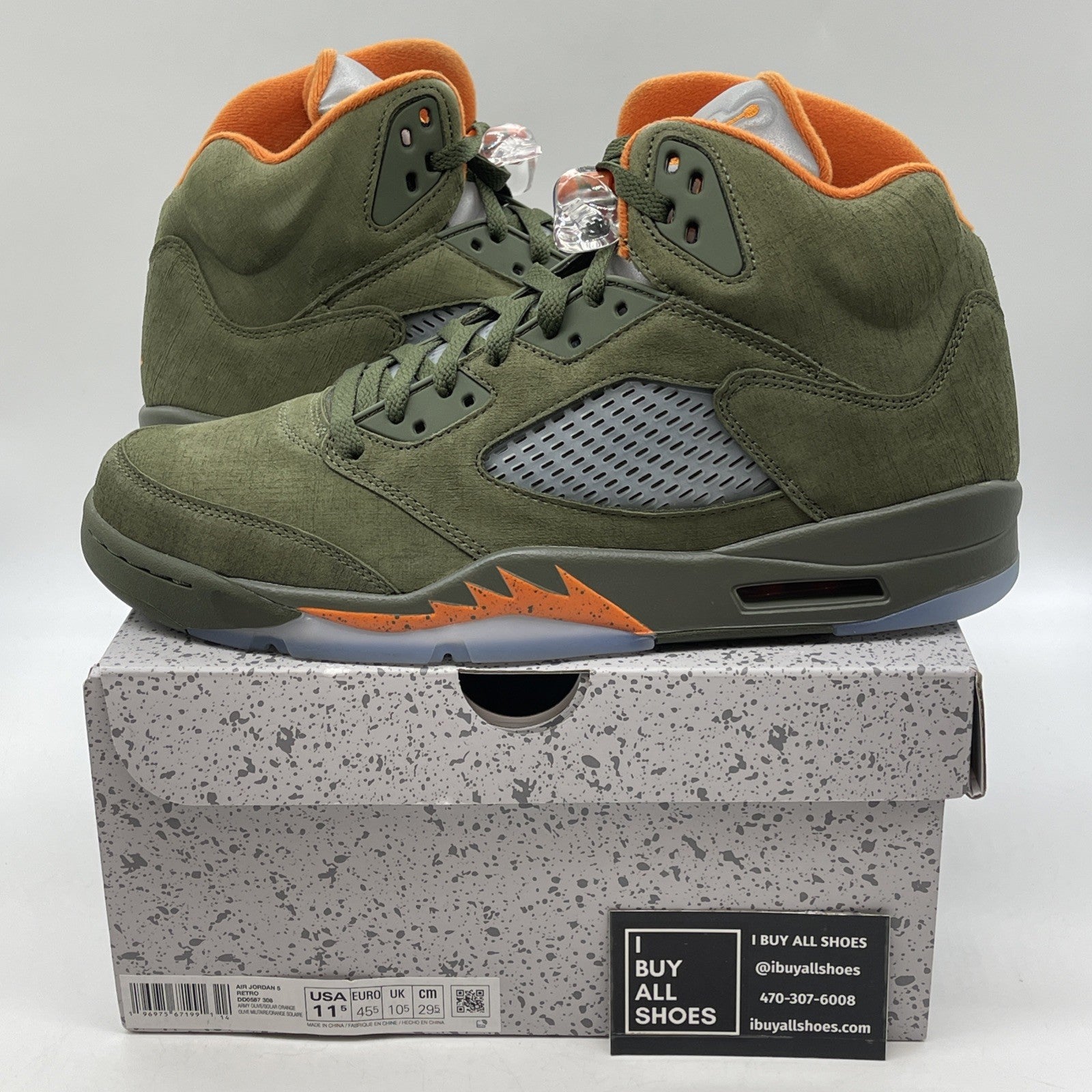 Size 11.5 - Air Jordan 5 Retro 2024 Olive Green (DD0587-308)