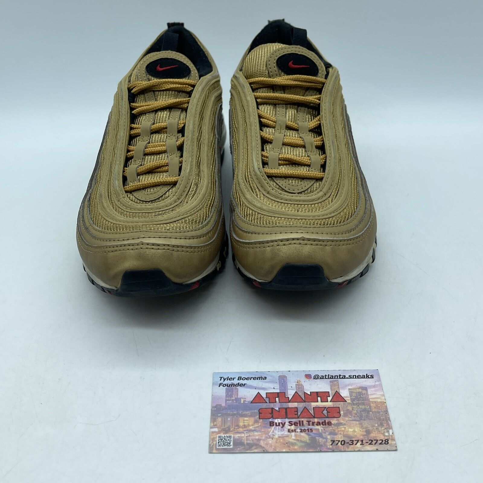 Size 7 (GS) - Nike Air Max 97 OG 2023 Low Metallic Gold White Suede (918890-700)